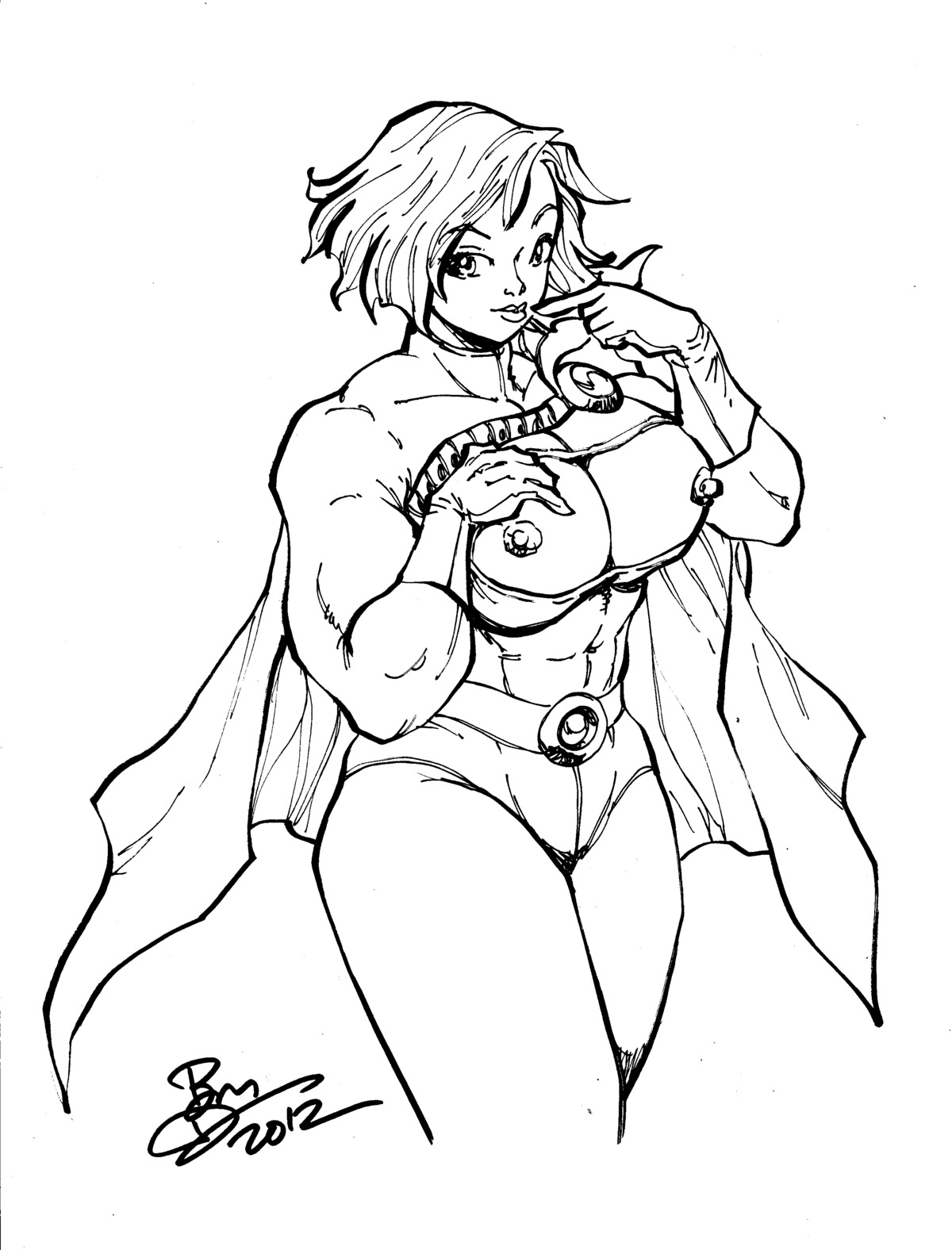 1girls 2012 batman_(series) ben_dunn dc dc_comics dogsupreme female female_only power_girl rule34 solo superman_(series) tagme