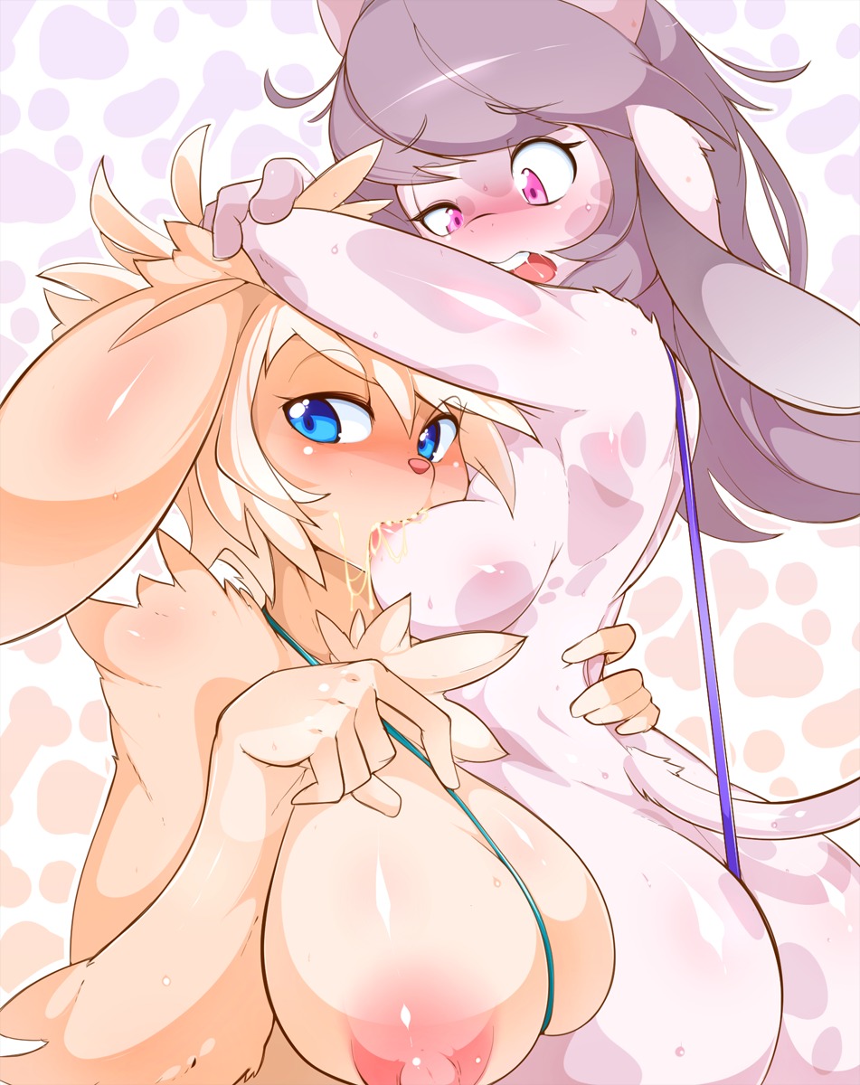 5_fingers anthro areola big_areola big_breasts big_nipples black_body black_fur black_hair blonde_hair blue_eyes blush bodily_fluids bovid bovine breast_play breast_size_difference breast_squish breast_suck breastfeeding breasts butt canid canine canis cattle chest_tuft clothed clothing dairy_cattle domestic_dog duo e621 eyebrow_through_hair eyebrows female female/female fingers fur g-string hair hi_res holstein_friesian_cattle huge_areola huge_breasts lactating long_ears long_hair mammal milk monotone_body monotone_fur mottled multicolored_body multicolored_fur nipples nude open_mouth piebald pink_areola pink_eyes pink_nipples pink_nose puffy_nipples raised_inner_eyebrows saliva short_hair side_boob simple_background skimpy slim slugbox small_moo squish sticky_milk straight_hair sucking sweat tail tan_body tan_fur thin_tail tongue translucent translucent_hair tuft two_tone_body two_tone_fur underwear vao_(coffeechicken) white_body white_fur