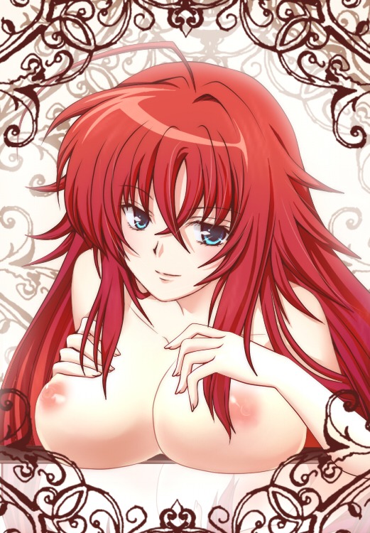 1girls blue_eyes cartoony female female_only high_school_dxd long_hair red_hair rias_gremory rule34 solo tagme