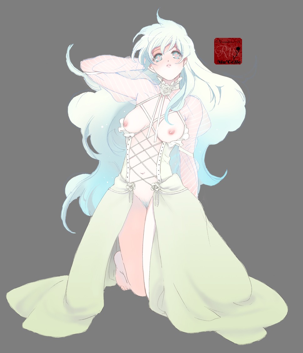 blush breastless_clothes breastless_clothing breasts choker corset dress female lingerie lipstick long_hair makeup multicolored_hair navel nia_colle nia_teppelin nipples pubic_hair pussy rule34 tengen_toppa_gurren_lagann uncensored underwear very_long_hair yuriko_(kkk9) yuriko_(pixiv63067)
