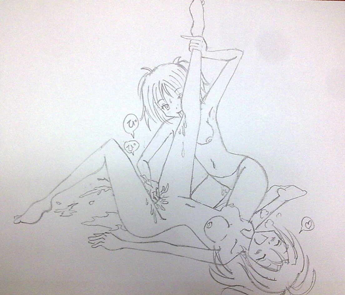 2girls armpits blush breasts female fingering licking lingerie masturbation monochrome multiple_females multiple_girls nude orgasm panties pussy pussy_juice rule34 sex smile sweat underwear yuri