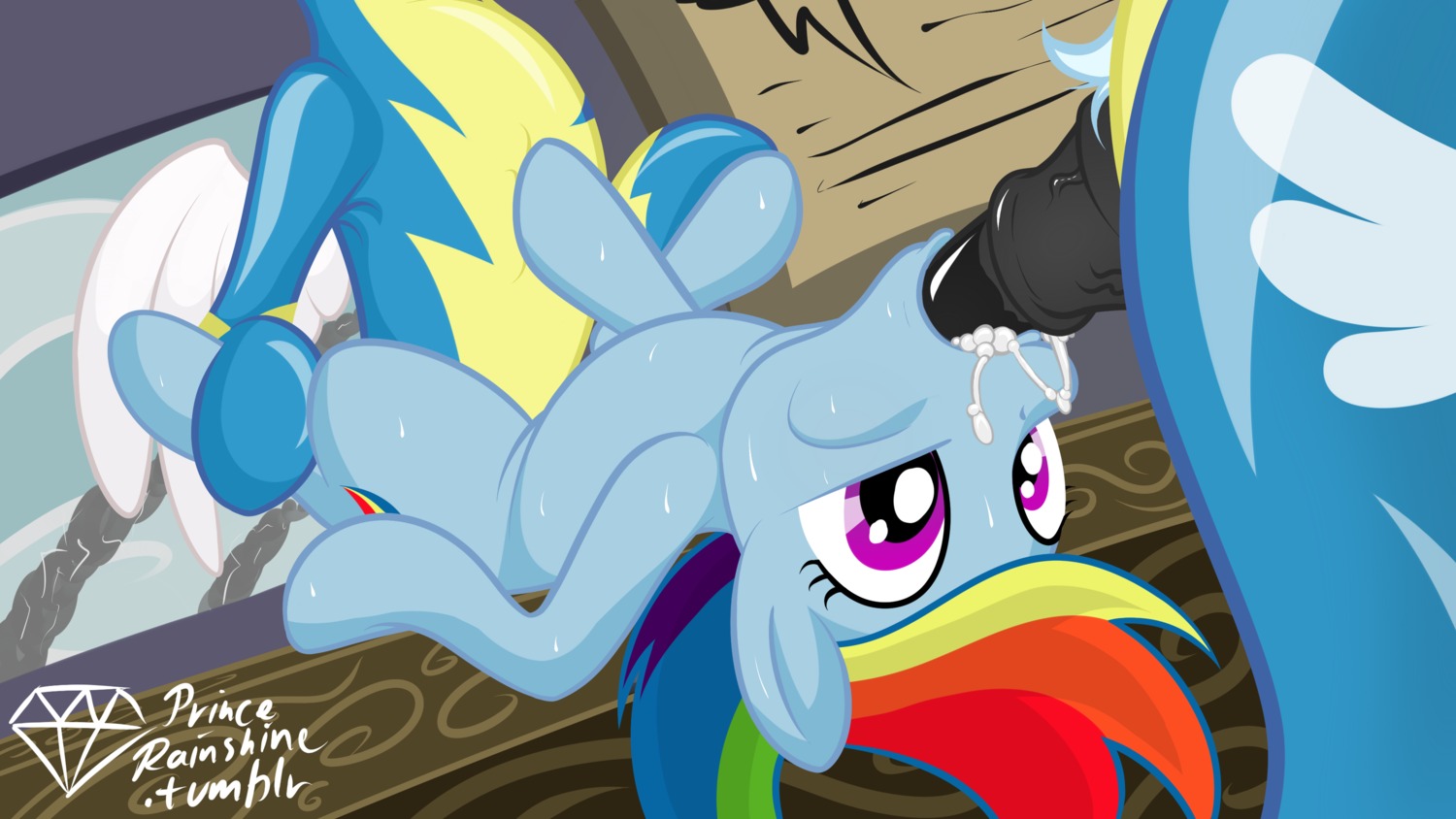 16:9 2013 absurd_res ambiguous_penetration animal_genitalia animal_penis blue_body blue_fur bodily_fluids bodysuit clothing cum cum_in_mouth cum_inside cutie_mark double_penetration e621 equid equine equine_genitalia equine_penis erection feathered_wings feathers fellatio female feral friendship_is_magic fur genital_fluids genitals group group_sex hair hasbro hi_res horse male male/female mammal multicolored_hair my_little_pony mythological_creature mythological_equine mythology open_mouth oral oral_penetration orgasm pegasus penetration penile penis pony purple_eyes rainbow_dash_(mlp) rainbow_hair rainshine sex skinsuit soarin_(mlp) spitroast spread_legs spreading sweat taharon threesome tight_clothing trio white_body white_feathers widescreen wings wonderbolts_(mlp)