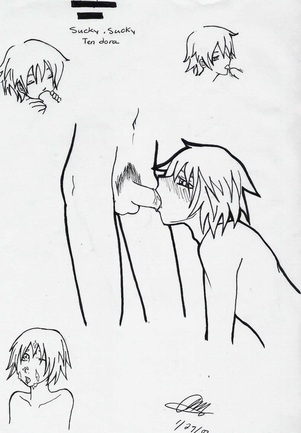 2007 comedy_central eric_cartman gay leopold_butters_stotch male monochrome oral penis rule34 south_park tagme yaoi