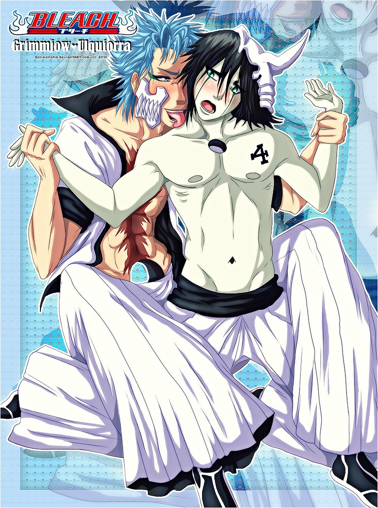 bleach gay gay_male grimmjow_jaegerjaquez male male_only rule34 tagme ulquiorra_cifer yaoi