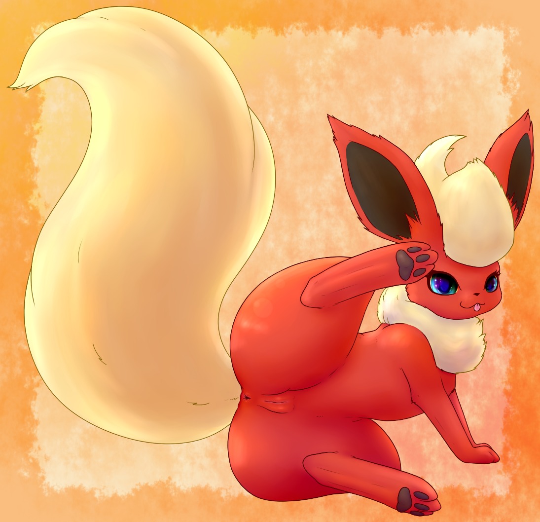 2014 3_toes anus big_tail butt e621 eeveelution eyelashes feet female feral flareon fluffy fluffy_tail generation_1_pokemon genitals hindpaw huge_tail long_ears looking_at_viewer lumpsofcole lying neck_tuft nintendo on_side pawpads paws pokemon pokemon_(species) raised_leg solo spread_legs spreading tail teasing thick_thighs toes tongue tongue_out tuft vulva