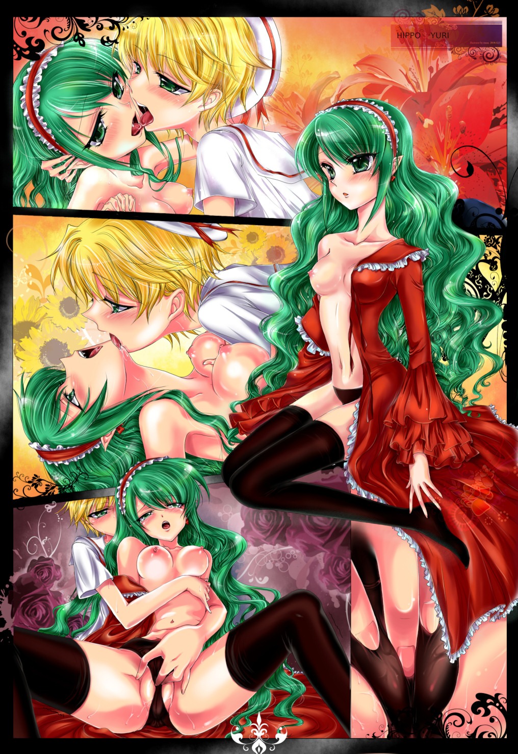 clothing female fingering hippo_(mermaid_melody_pichi_pichi_pitch) mermaid_melody_pichi_pichi_pitch multiple_females multiple_girls panties rule34 stockings yuuri_(mermaid_melody_pichi_pichi_pitch)