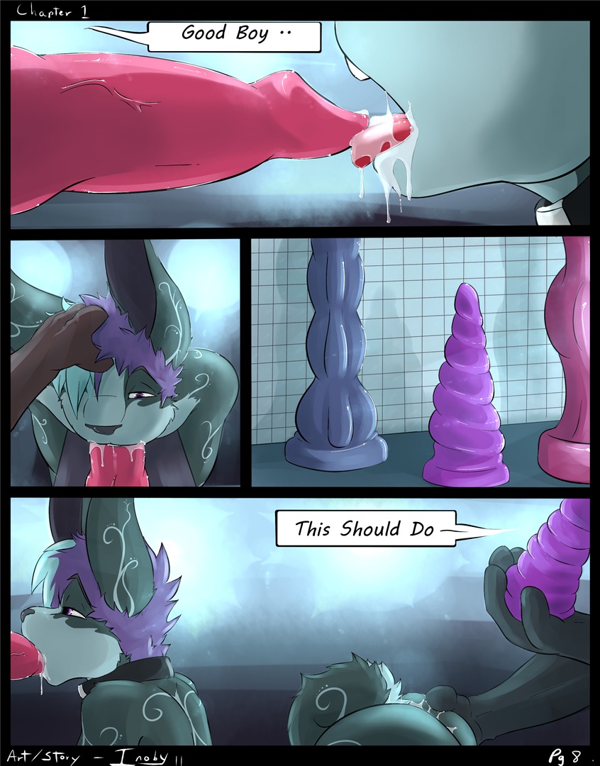 animal_genitalia animal_penis anthro bdsm bodily_fluids bondage bound butt butt_grab canid canine canine_genitalia canine_penis collar comic cum cum_in_mouth cum_inside dialogue dildo dominant dominant_male e621 english_text equid equine erection fellatio genital_fluids genitals good_boy group hair hand_on_butt hand_on_head horse inoby knot lagomorph leporid male male/male male_penetrated male_penetrating male_penetrating_male mammal markings multiple_scenes oral oral_penetration orion_(inoby) penetration penile penis purple_hair rabbit sex sex_toy side_view solo_focus submissive submissive_male text tongue
