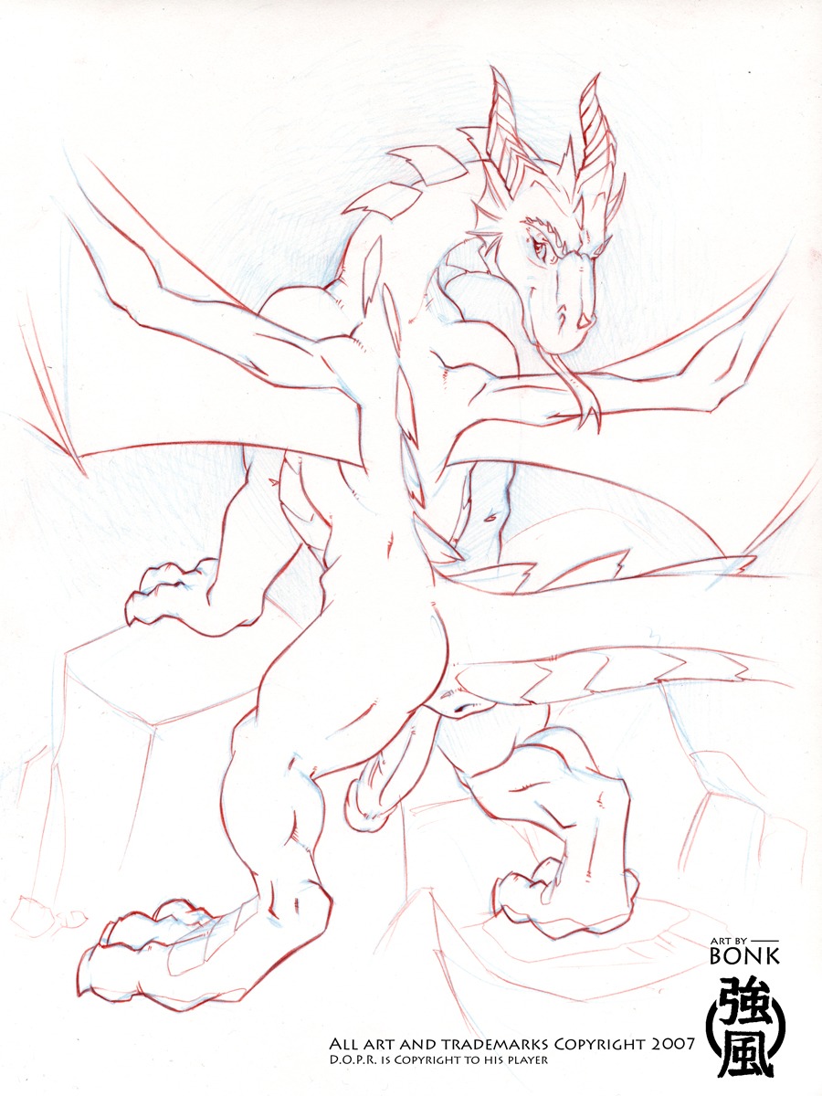 3:4 anus bonk butt d.o.p.r d.o.p.r. dragon e621 erection genitals graphite_(artwork) hi_res humanoid_genitalia humanoid_penis male membrane_(anatomy) membranous_wings mythological_creature mythological_scalie mythology nude penis raised_tail scalie semi-anthro solo tail tail_anus text traditional_media_(artwork) wings