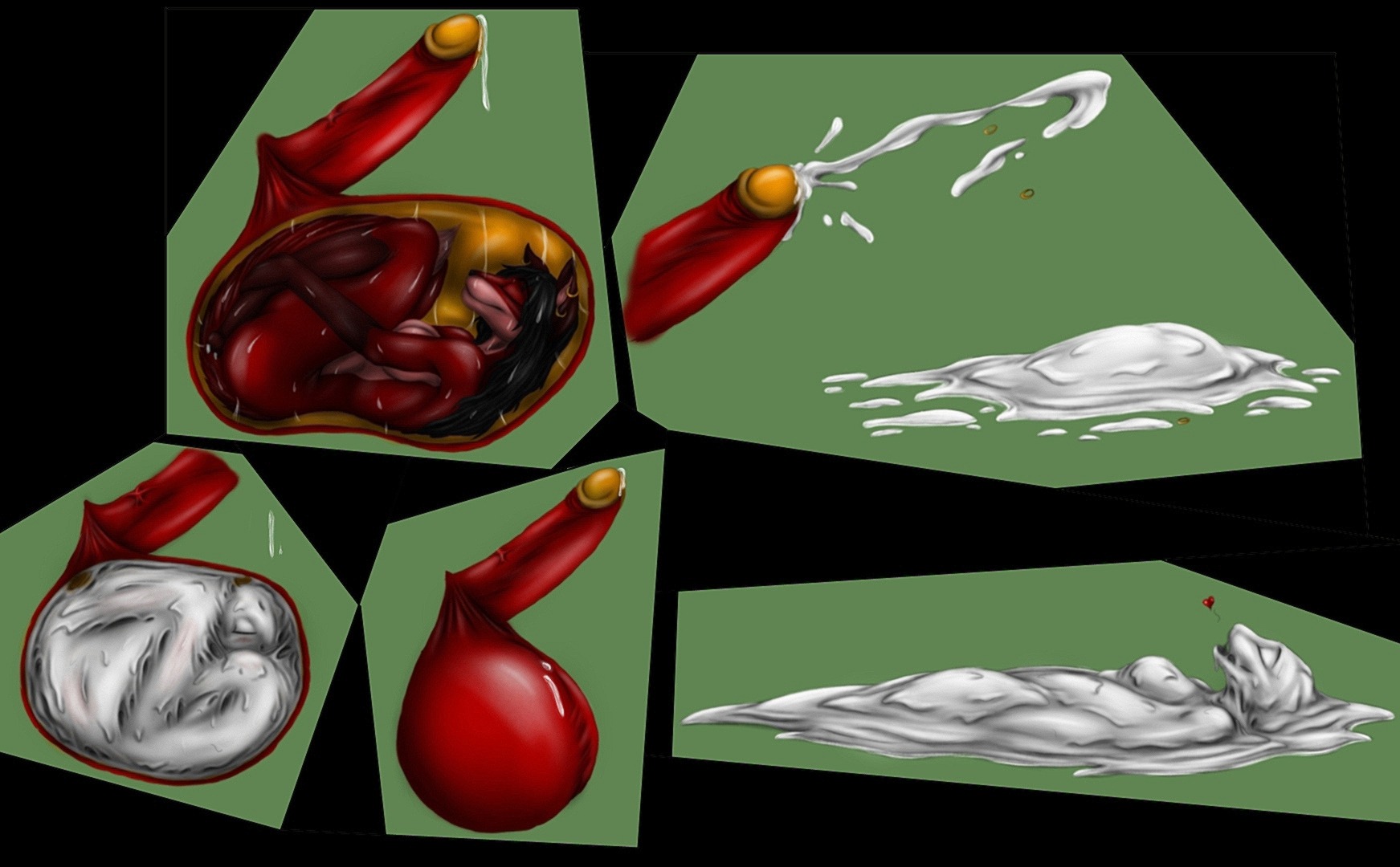 after_vore anthro balls balls_expansion black_hair bodily_fluids breasts canid canine canis cock_vore crimson_(razor231) cum cum_creature cum_pool cum_transformation cumshot disembodied_penis duo e621 ejaculation erection expansion eyes_closed female female_prey firewolf fox genital_expansion genital_fluids genitals goo-connected_lips goo_creature goo_transformation hair heart_symbol hi_res humanoid_genitalia humanoid_penis inflation inside_balls male male/female male_pred mammal melting micro orgasm penile penis razor231 red_body reformation sarina_(cherrysari) transformation vore wolf