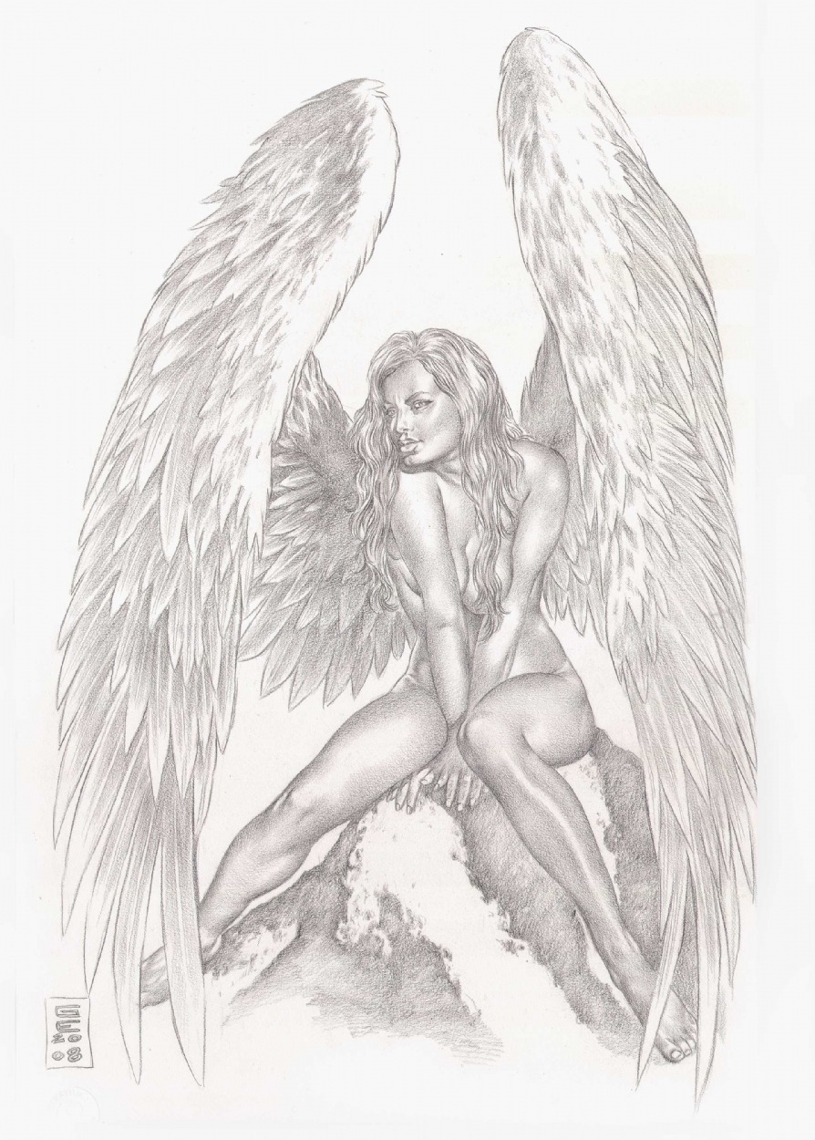 1girls 2008 dc dc_comics female female_only gene_espy hawkgirl monochrome rule34 solo tagme
