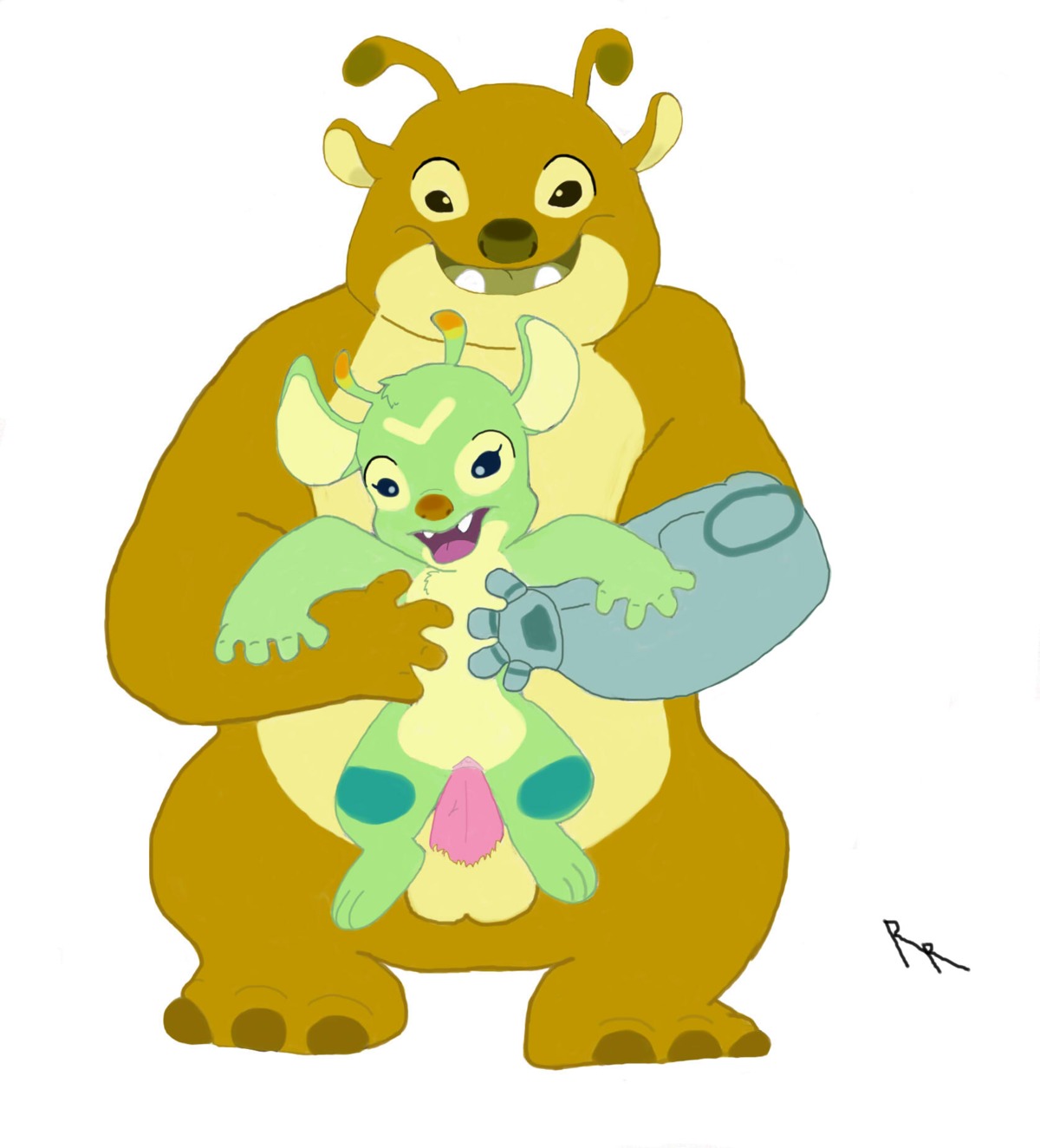 alien balls bonnie_(lilo_and_stitch) clyde clyde_(lilo_and_stitch) disney duo experiment_(species) female lilo_and_stitch male penis pussy rascalraccoon rule34 straight testicles