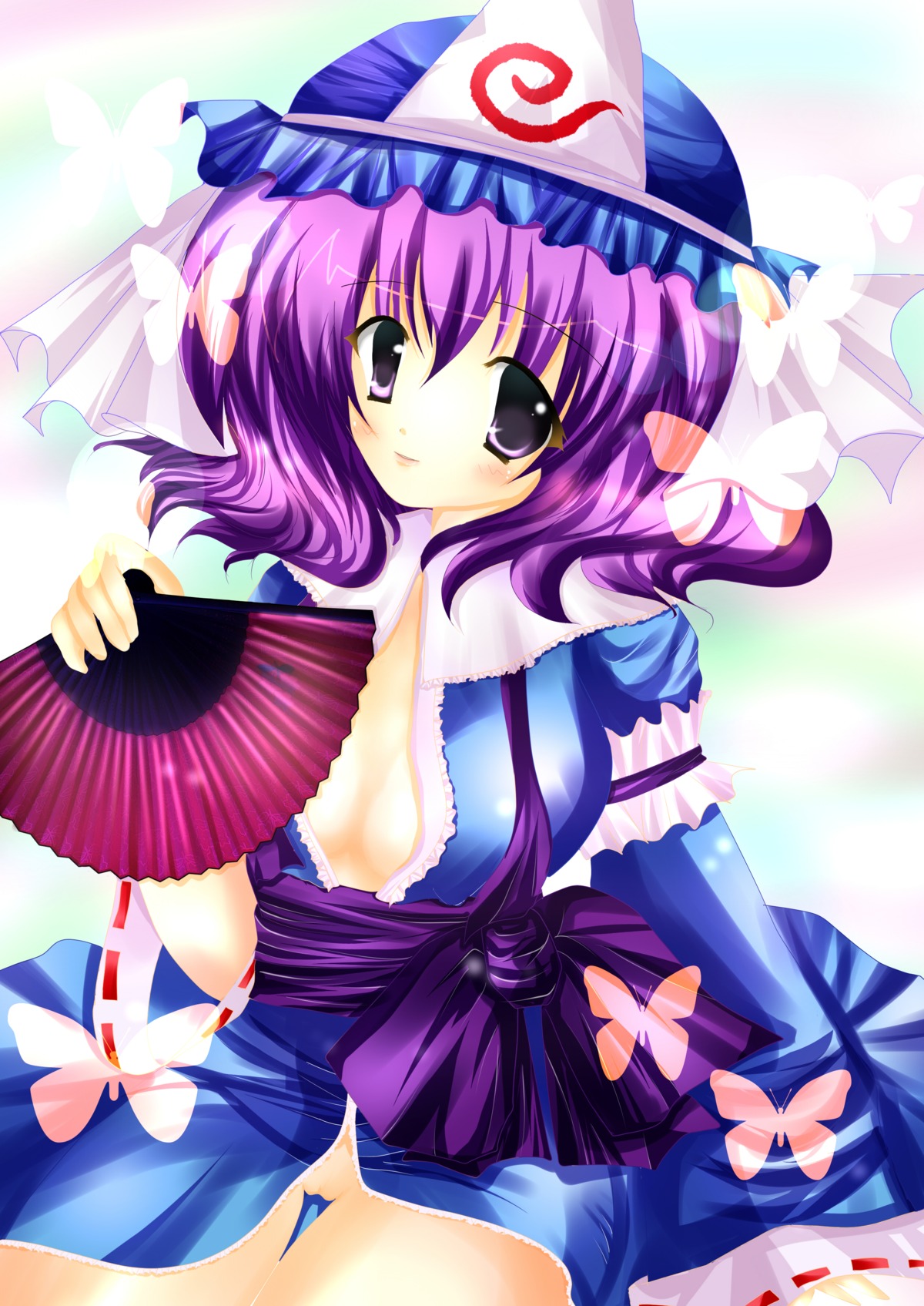 female high_resolution no_panties pussy rika-tan_(artist) rule34 solo touhou yuyuko_saigyouji