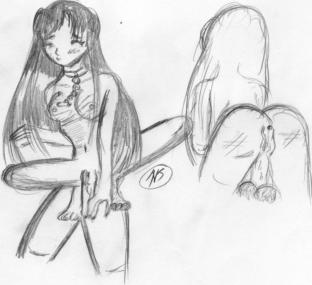 2d alien alien_girl alien_look_like_human blackfire dc dc_comics female greyscale komand'r male penis rule34 signature sketch straight_hair tagme teen_titans text