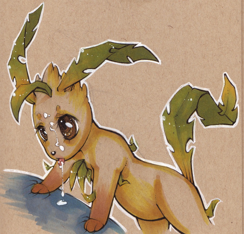 eeveelution female feral generation_4_pokemon leafeon nintendo pokemon pokemon_(species) rule34 tagme