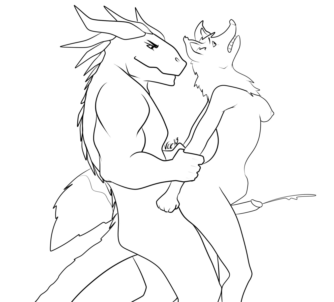 2013 anal anal_penetration anthro bodily_fluids breasts cum cumshot dragon duo e621 ejaculation erection from_behind_position genital_fluids genitals gynomorph gynomorph/male gynomorph_penetrated hi_res humanoid_genitalia humanoid_penis intersex intersex/male intersex_penetrated interspecies male male_penetrating male_penetrating_gynomorph male_penetrating_intersex mammal monochrome mythological_creature mythological_scalie mythology nipples nude orgasm penetration penis scalie sex simple_background sketch standing tail vck white_background