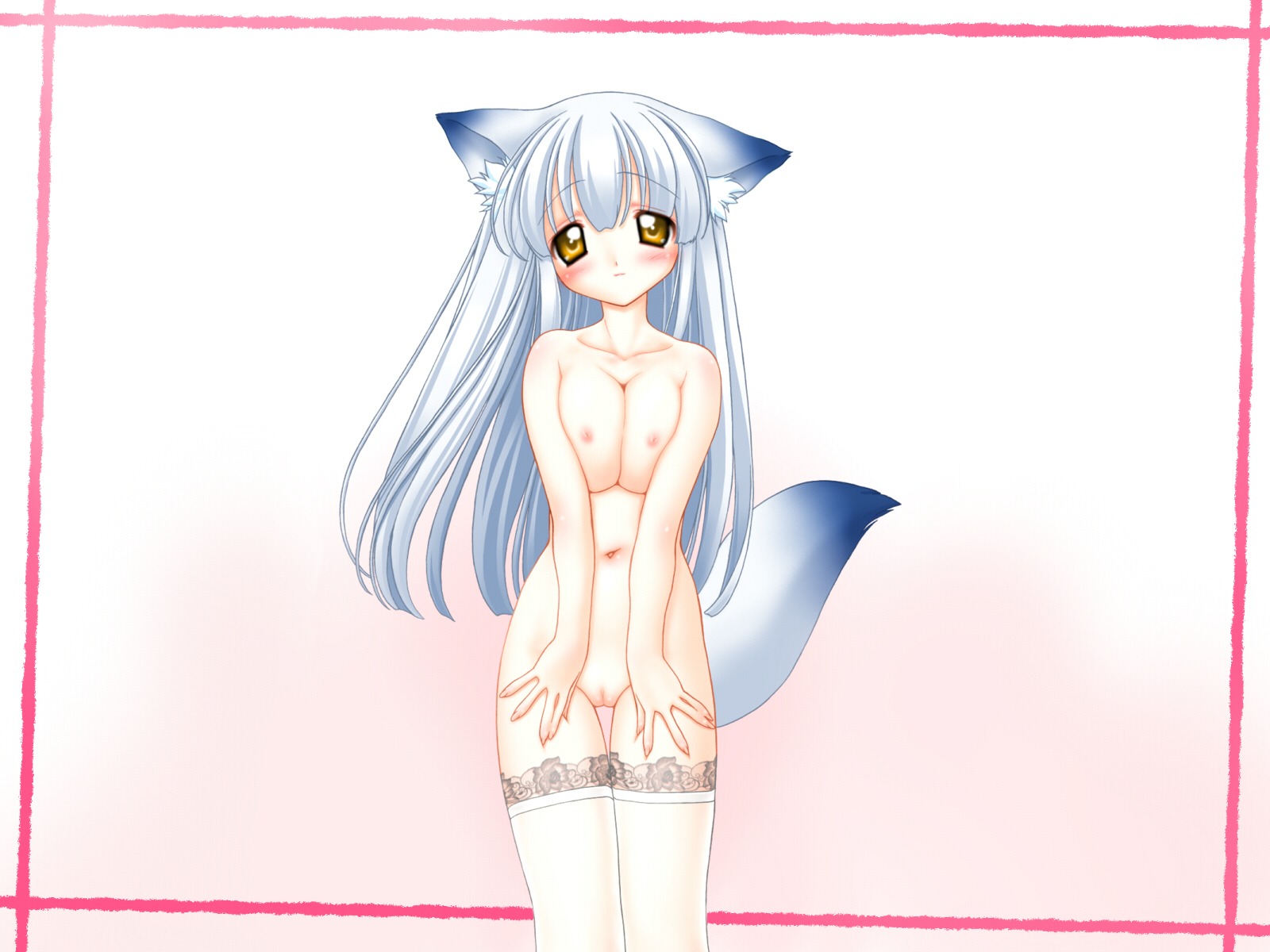 animal_ears female fox_girl fur furry_ears furry_tail kemonomimi nipples nude pussy rule34 tail thighhighs uncensored