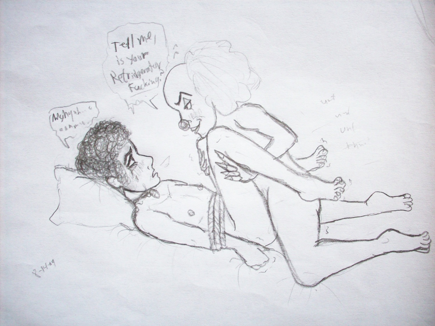 bondage clown dialogue english_text gay it it_(stephen_king) male male_only micky_dolenz pennywise rule34 sex stephen_king the_monkees tied_up tim_curry traditional_media_(artwork) yaoi