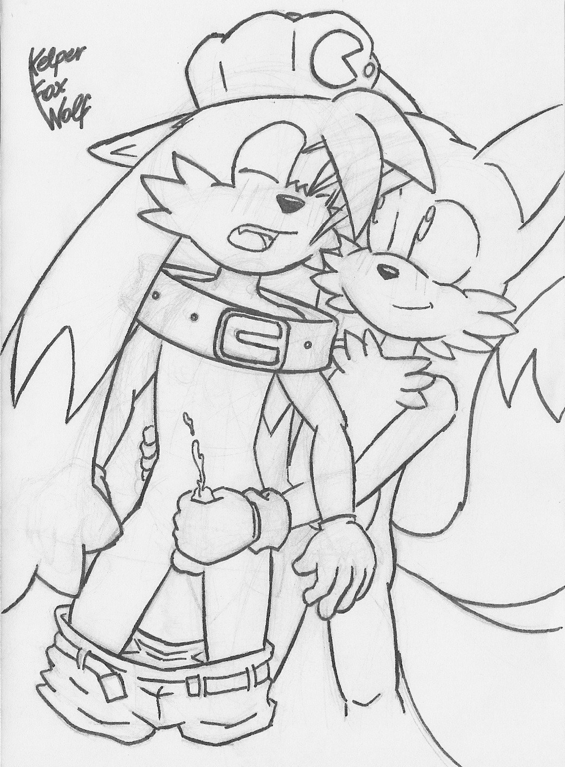 anthro canine crossover fox fur furry_tail kelper_fox_wolf klonoa klonoa_(series) male male_only mammal monochrome multi_tail rule34 sega sonic_(series) sonic_the_hedgehog_(series) tagme tail tails tails_the_fox