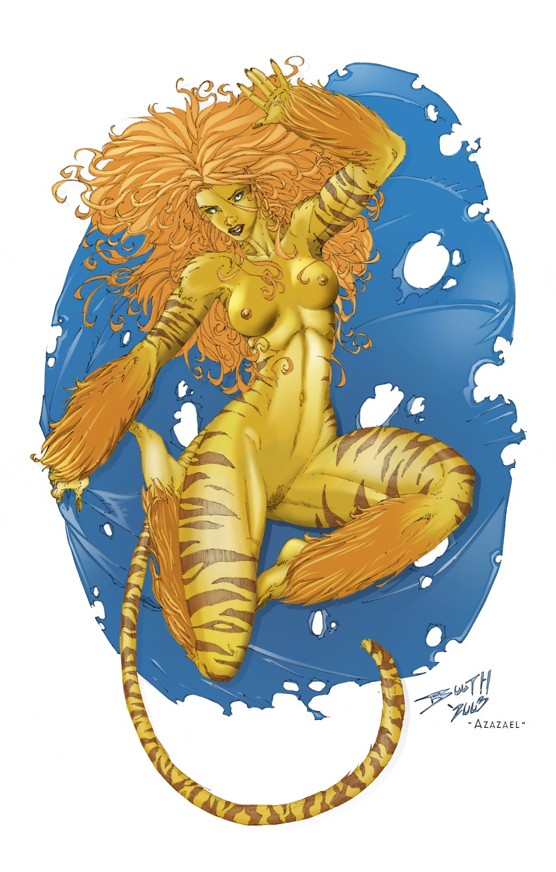 1girls 2003 avengers breasts brett_booth color colored female female_only marvel marvel_comics nipples pussy rule34 solo tagme tigra