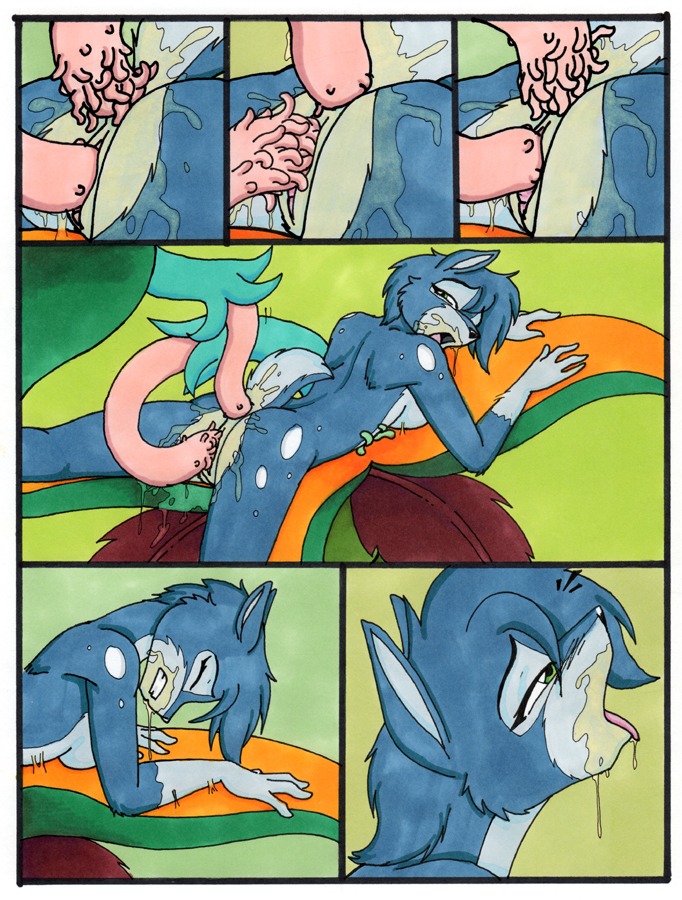 2011 ahegao anal anal_penetration anthro blue_body blue_fur breasts comic consentacles deer double_penetration e621 female fur garden looking_pleasured mammal orgasm penetration plant plant_sex sex slime solo tentacles tierafoxglove tongue tongue_out vaginal vaginal_penetration wet