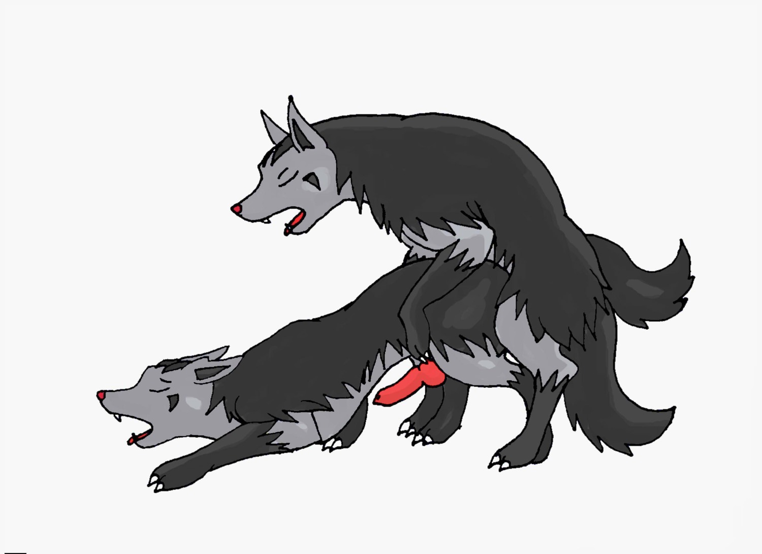 buggery color fur furry male male_only mightyena multiple_males pokemon rule34 side_view yaoi