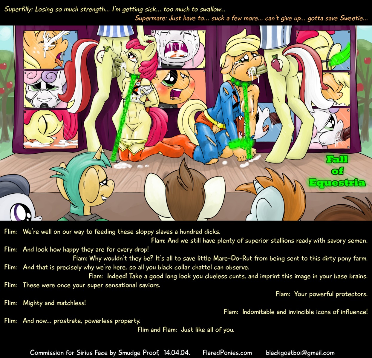anthro anthrofied apple_bloom_(mlp) applejack_(mlp) balls black_hair blonde_hair blush bodily_fluids bottomless breasts brother_(lore) brothers_(lore) brown_hair butt clothed clothing cosplay crossgender crossover crying cutie_mark dc_comics digital_media_(artwork) e621 earth_pony english_text equid equine erection fall_of_equestria featherweight_(mlp) fellatio female female_raped flam_(mlp) flim_(mlp) forced friendship_is_magic fur genitals green_eyes green_hair group hair hasbro hi_res horn horse identical_twins male male/female male_rape male_raping_female mammal multicolored_hair my_little_pony mythological_creature mythological_equine mythology navel nipples open_mouth oral oral_penetration orange_body orange_fur penetration penile penis pipsqueak_(mlp) pony profanity public public_sex purple_eyes purple_hair rape red_hair rumble_(mlp) sex sibling_(lore) sister_(lore) sisters_(lore) smudge_proof snails_(mlp) snips_(mlp) supergirl superman sweet_apple_acres tears teeth text tongue twins_(lore) two_tone_hair unicorn url vulva white_body white_fur yellow_body yellow_fur
