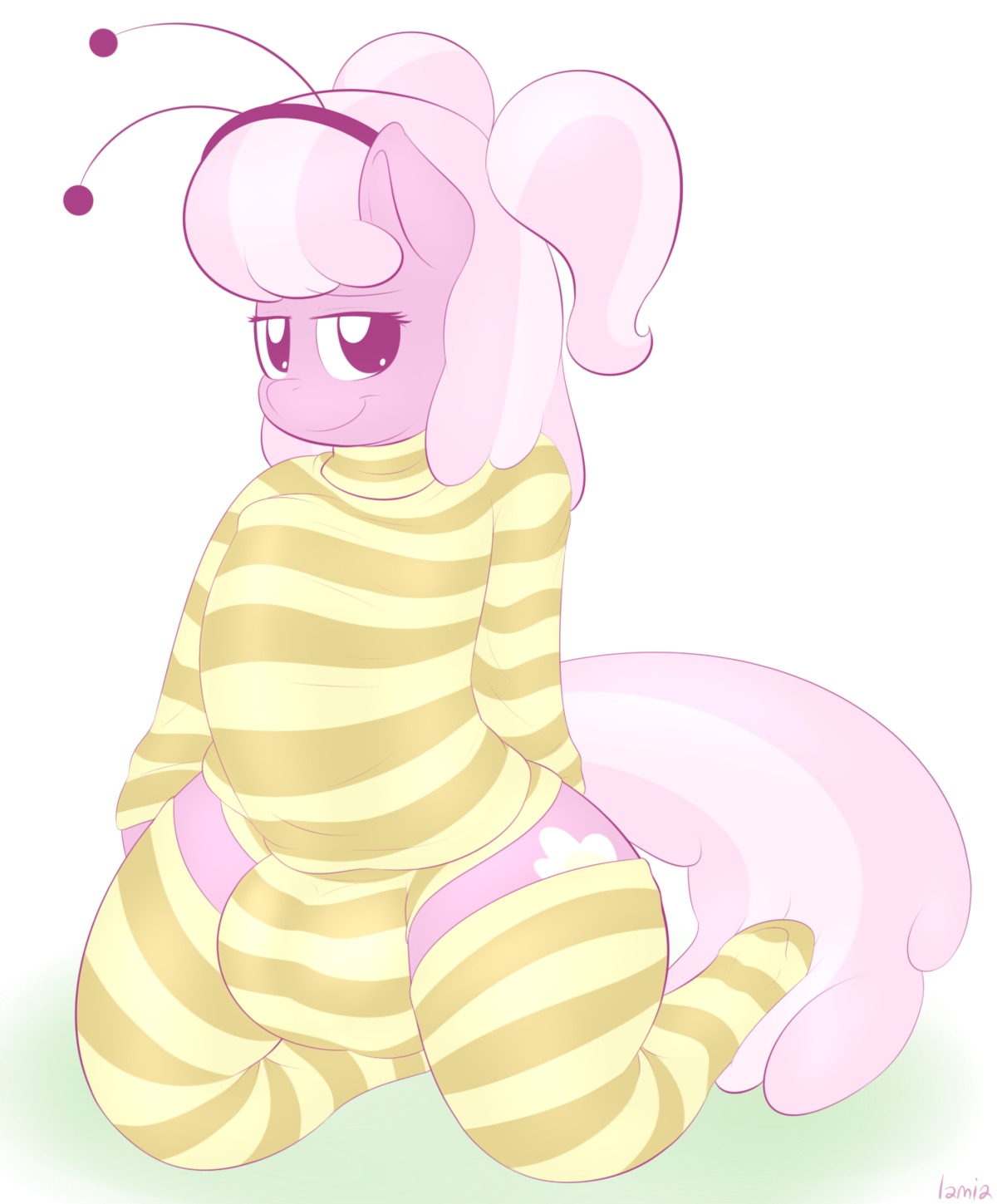2014 anthro anthrofied balls_outline big_bulge biped bulge cheerilee_(mlp) clothing cutie_mark detailed_bulge digital_media_(artwork) e621 earth_pony equid equine footwear friendship_is_magic fur genital_outline gynomorph hair hasbro hi_res horse huge_bulge intersex kneeling lamiaaaa legwear looking_at_viewer mammal multicolored_hair my_little_pony panties penis_outline pony purple_body purple_eyes purple_fur purple_hair simple_background socks solo two_tone_hair underwear white_background