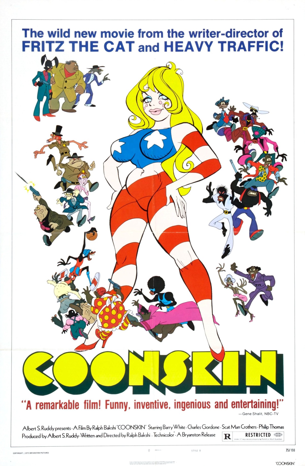 1girls american_flag brother_rabbit coonskin detective_madigan female high_heels male miss_america_(coonskin) movie_poster official_art old_man_bone pappy poster preacher_fox preacherman queen randy rule34 sampson street_fight tagme xavier