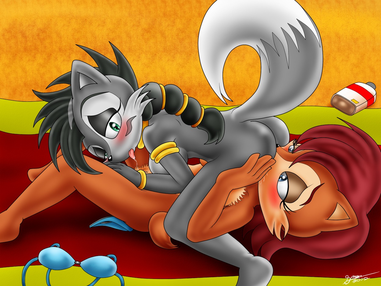 69_position anthro archie_comics armband barefoot big_breasts bigdon1992 bikini black_hair blue_eyes blush bodily_fluids breasts brown_body brown_fur butt canid canine canis chipmunk clothing cunnilingus dipstick_tail discarded_clothing duo e621 feet female female/female fur genital_fluids green_eyes ground_squirrel hair interspecies licking looking_back lupe_the_wolf mammal markings multicolored_tail nose_to_anus oral red_hair rodent sally_acorn sciurid sega sex side_boob sonic_the_hedgehog_(archie) sonic_the_hedgehog_(comics) sonic_the_hedgehog_(series) swimwear tail tail_markings tongue tongue_out two-piece_swimsuit vaginal vaginal_fluid_string vaginal_fluids wolf