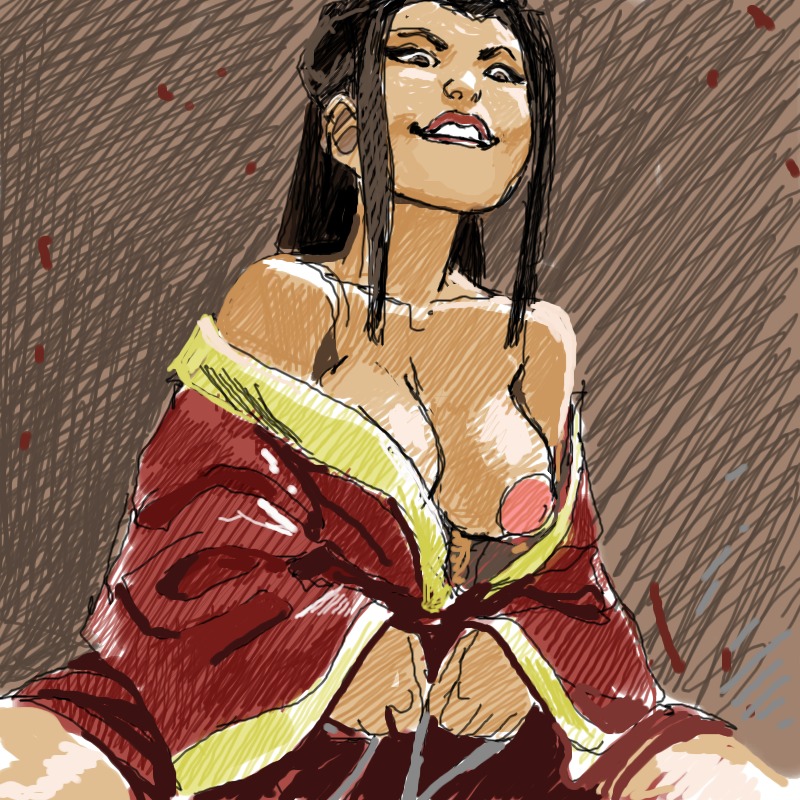 avatar_the_last_airbender azula big_breasts breasts clothing female female_only fire_nation human jjfrenchie medium_breasts nickelodeon rule34 solo straight_hair teenager