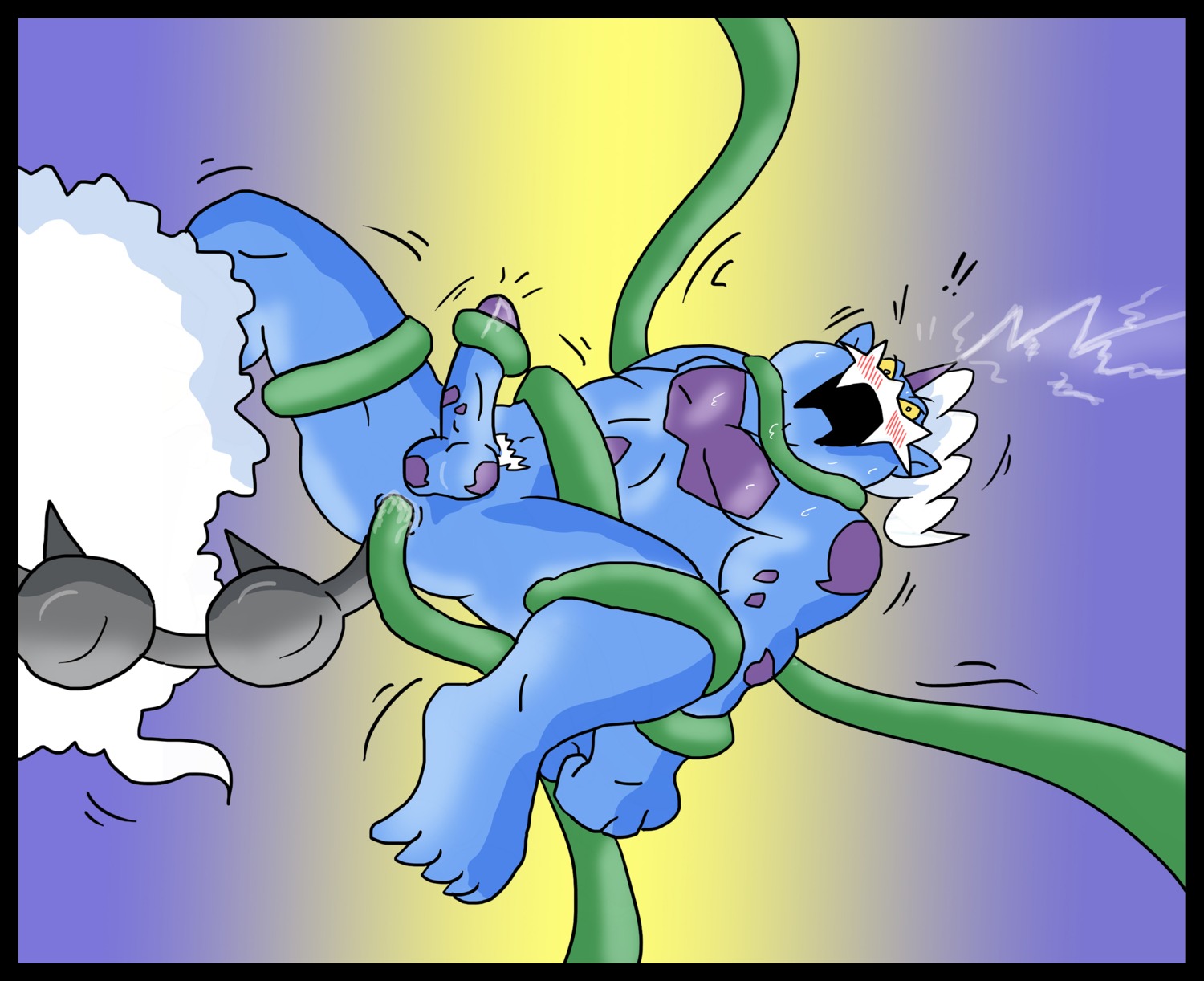 anal anus blush gay male mycrunchycookie open_mouth penis pokemon rape rule34 sweat tentacle thundurus