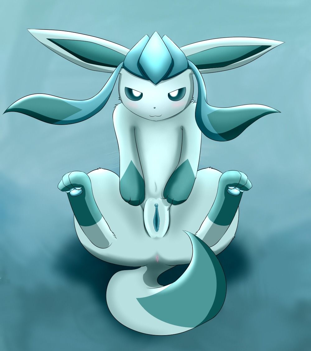 blush color eeveelution female female_only feral front_view fur generation_4_pokemon glaceon nintendo nude pokemon pokemon_(species) pussy rule34 solo tagme vulva