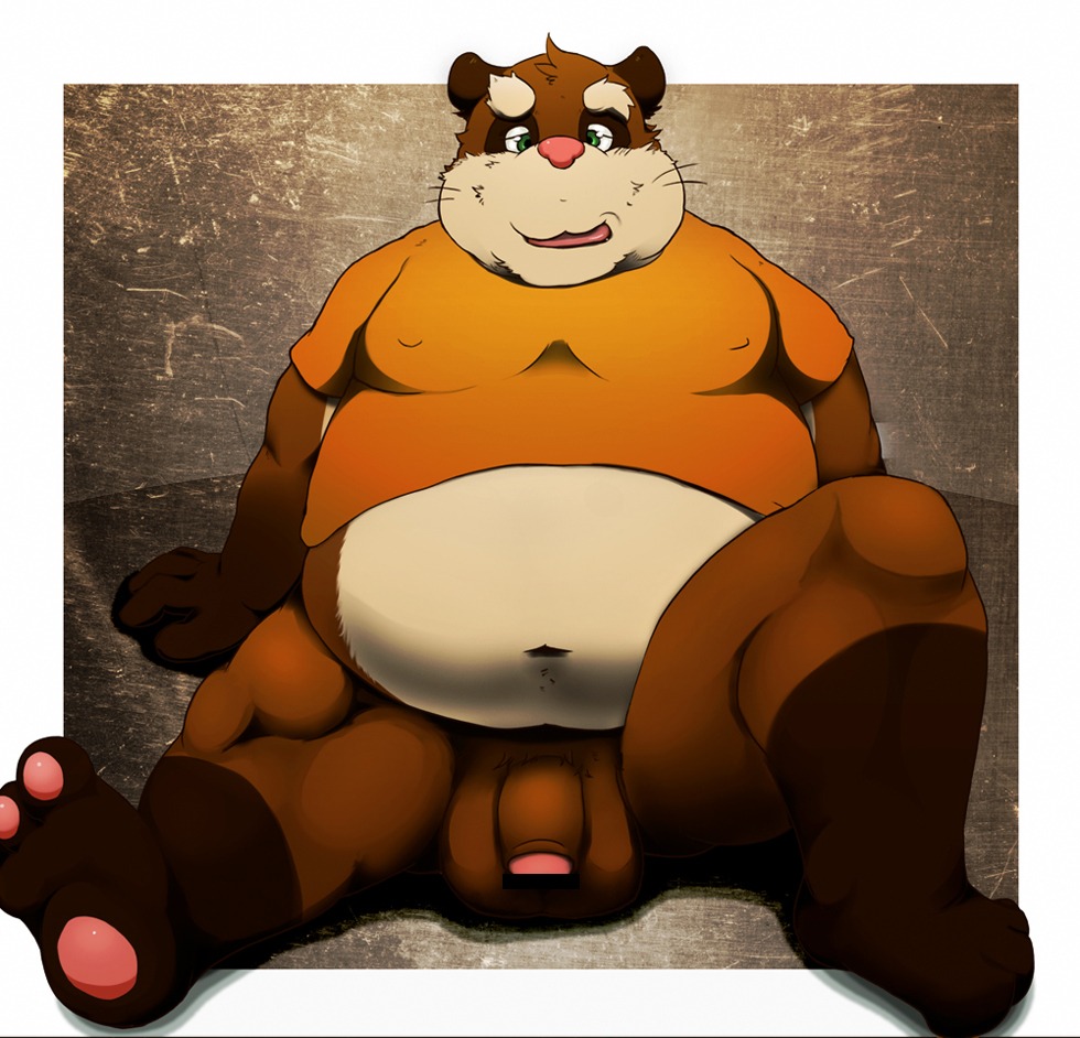 animal_genitalia anthro balls belly big_balls big_balls_small_penis bottomless canid canine clothed clothing disproportionate_genitalia e621 flaccid genitals kemono male mammal overweight overweight_anthro overweight_male penis raccoon_dog sheath small_penis solo tanuki yamacha012