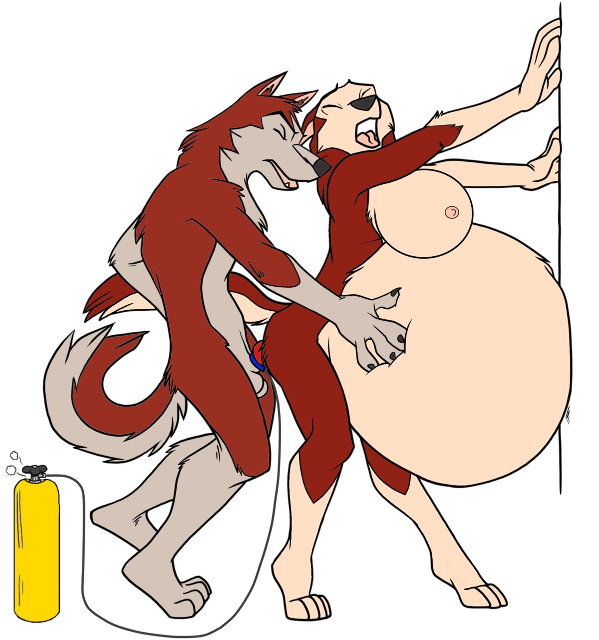 anthro balto_(film) breasts canine female furry incest inflation jenna_(balto) kodi_(balto) mother_and_son nipples rana_(artist) rule34