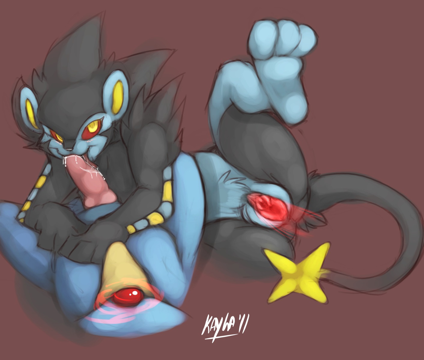 chimangetsu fellatio female feral golduck luxray male mel_the_hybrid oral oral_sex penetration penis pokemon pokemon_(species) psychic pussy rule34 sex vaginal_penetration wet
