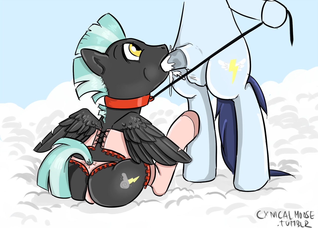 2012 balls black_body black_feathers black_fur blue_body blue_fur blue_hair butt clothed clothing collar corset crossdressing cutie_mark cynicalmoose duo e621 english_text equid equine erection faceless_character faceless_male feathered_wings feathers fellatio feral friendship_is_magic fur genitals hair hasbro horse legwear lingerie male male/male male_penetrated male_penetrating male_penetrating_male mammal multicolored_hair my_little_pony mythological_creature mythological_equine mythology oral oral_penetration panties pegasus penetration penile penis pony sex sitting soarin_(mlp) stockings tail text thunderlane_(mlp) topwear two_tone_hair underwear wings wonderbolts_(mlp) yellow_eyes