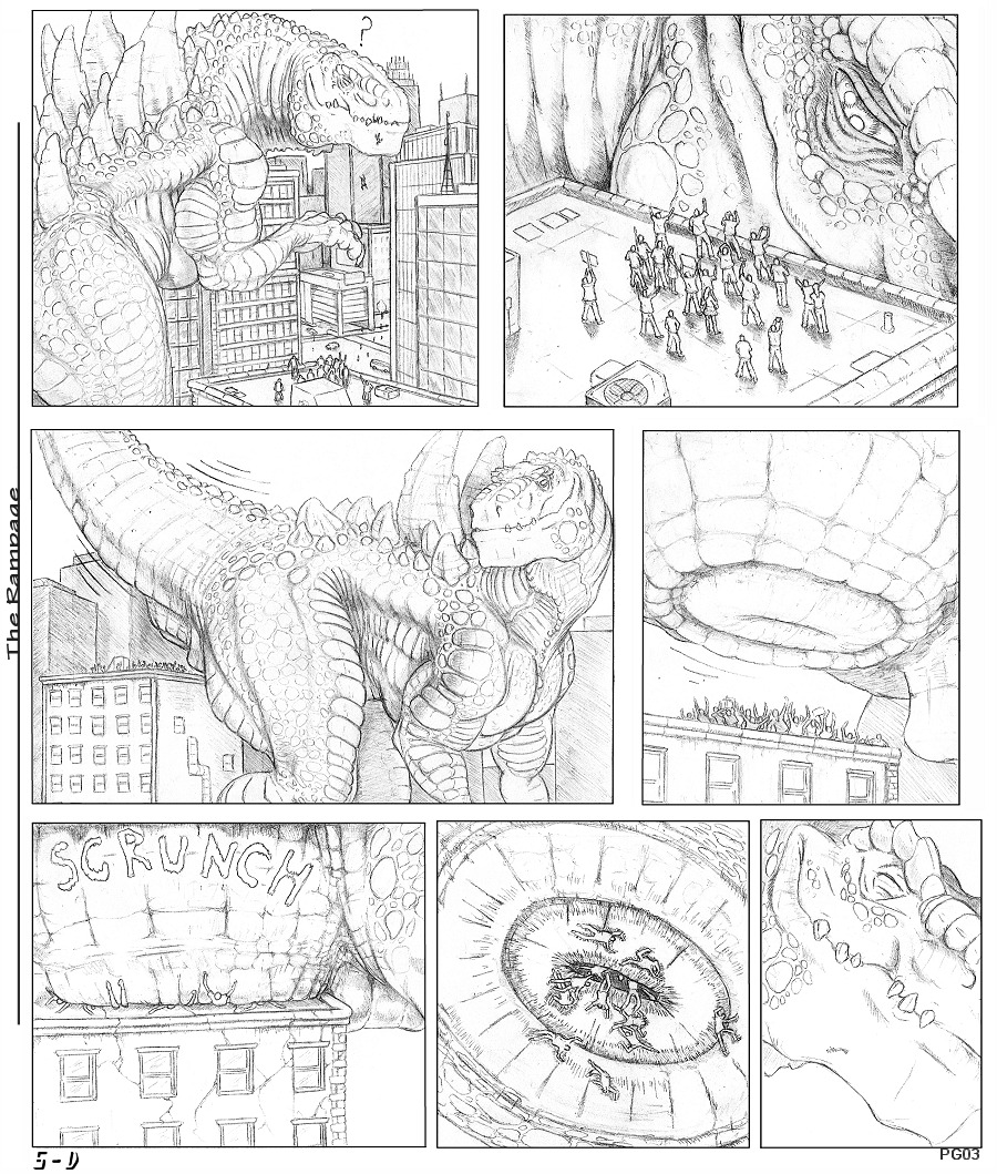 5-d ambiguous_gender anal anal_penetration anal_vore anthro anus big_anus butt comic death e621 eyes_closed feral genitals godzilla_(series) graphite_(artwork) greyscale group human lizard looking_back macro mammal monochrome penetration reptile scalie size_difference smile solo_focus tail text toho traditional_media_(artwork) vore zilla