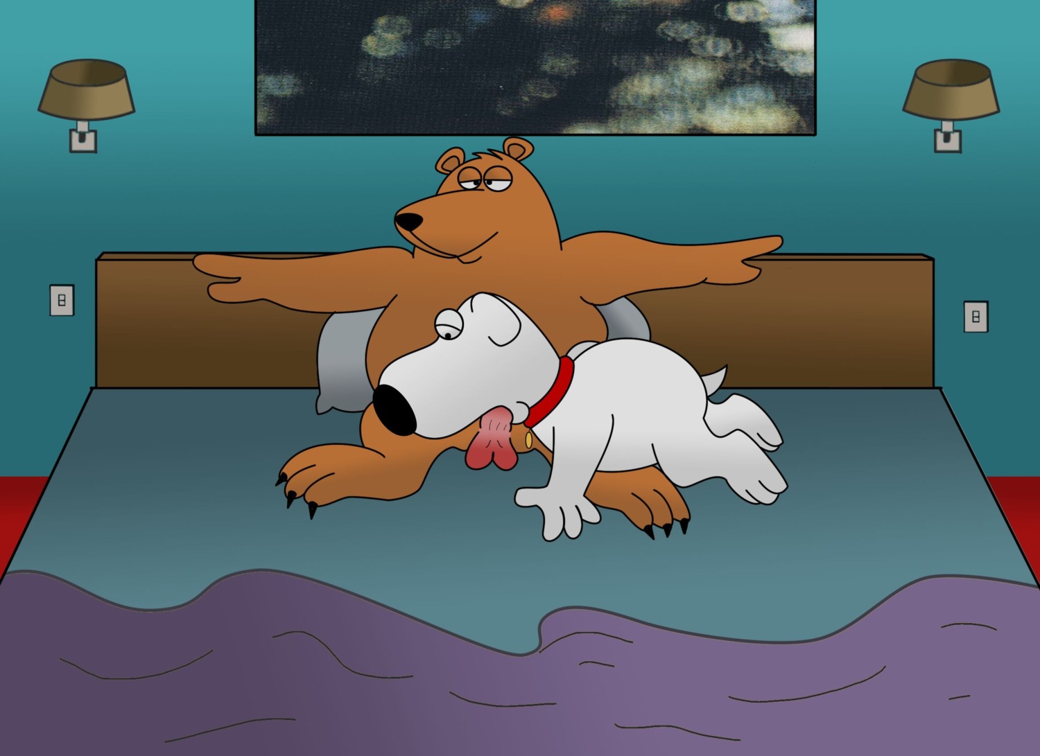 20th_century_fox 20th_century_studios anthro bear brian_griffin crossover dog family_guy fellatio fox_corporation fuzzy_door_productions gay happy_jack_productions interspecies male male_only persons_unknown_productions rule34 the_cleveland_show tim_the_bear toony