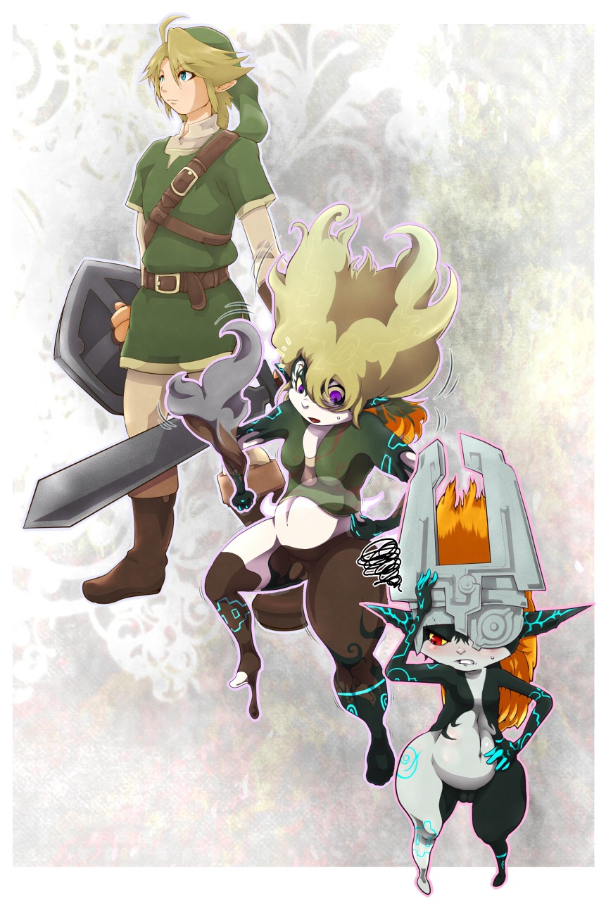 1girls alternate_hair_color female imp_midna link link_(twilight_princess) male midna rule34 straight_hair the_legend_of_zelda twili twilight_princess