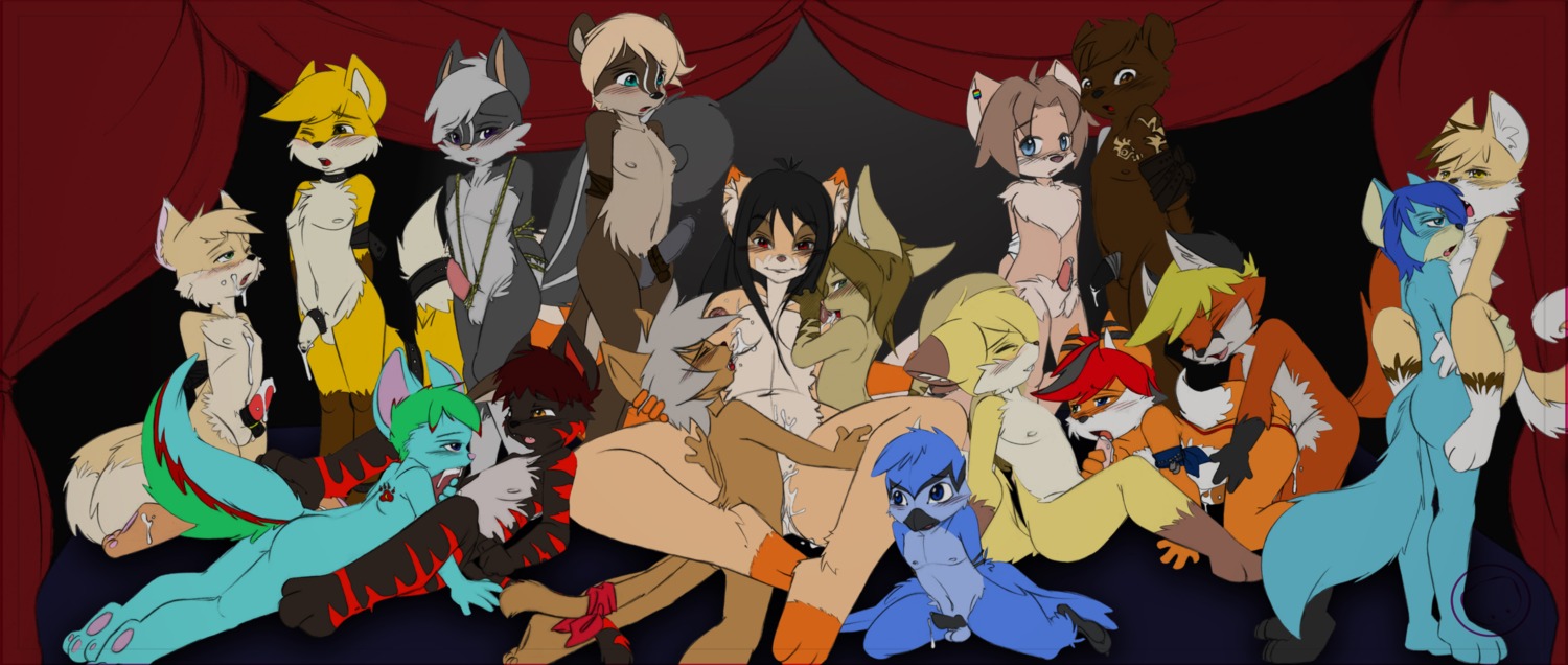 absurd_res anthro anthro_on_anthro avian balls bdsm beak bird bodily_fluids canid canine cum digital_media_(artwork) e621 erection fellatio female fox genital_fluids genitals group group_sex half-erect harumi harumi_(harumi) hi_res inside interspecies large_group male male/female male/male male_penetrated male_penetrating male_penetrating_male mammal mass_orgy moonstar_wolf nipples non-mammal_balls non-mammal_nipples nude oral oral_penetration orgy penetration penile penis sex tail unknown_species young young_anthro
