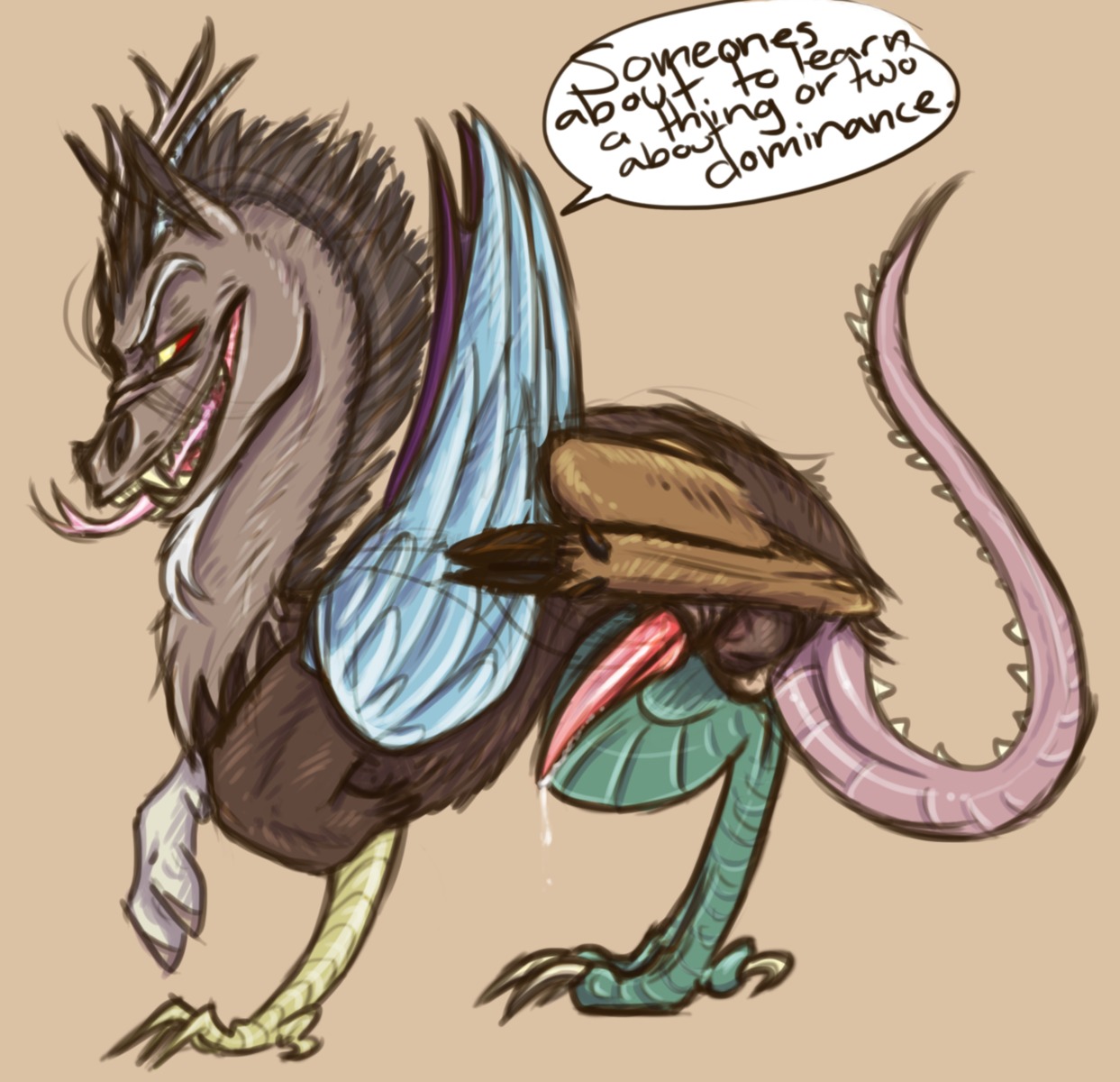 chimera discord_(mlp) draconequus feral friendship_is_magic male male_only my_little_pony rule34 starstrap straight_hair tagme