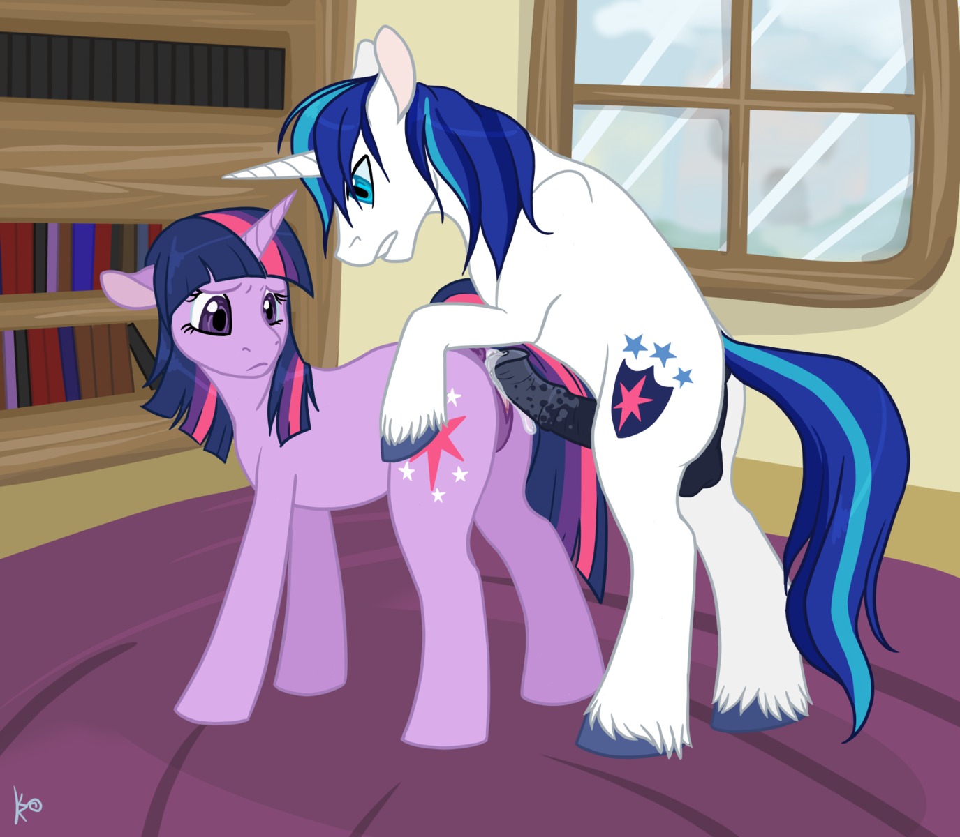all_fours animal_genitalia animal_penis anus balls black_penis bodily_fluids brother_(lore) brother_and_sister_(lore) cum cutie_mark doggystyle duo e621 equid equine equine_genitalia equine_penis erection female feral feral_on_feral fetlocks floppy_ears friendship_is_magic from_behind_position fur genital_fluids genitals hair hasbro hi_res horn incest_(lore) inside klumpeh looking_back male male/female mammal multicolored_hair my_little_pony mythological_creature mythological_equine mythology nude orgasm penis purple_body purple_fur purple_hair sex shining_armor_(mlp) sibling_(lore) sister_(lore) twilight_sparkle_(mlp) two_tone_hair unicorn vaginal vulva