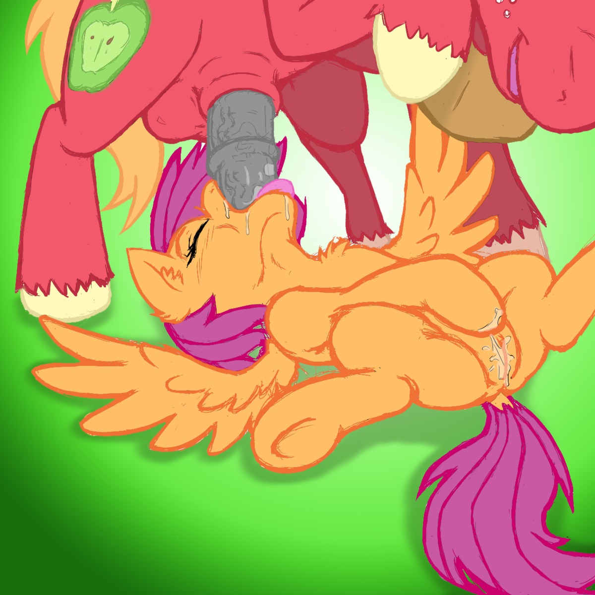 1:1 2013 age_difference animal_genitalia animal_penis balls big_macintosh_(mlp) cutie_mark duo e621 earth_pony equid equine equine_genitalia equine_penis erection feathered_wings feathers fellatio female female_penetrated feral forced forced_oral friendship_is_magic genitals hair hasbro hi_res horse irrumatio male male/female male_penetrating male_penetrating_female mammal masturbation my_little_pony mythological_creature mythological_equine mythology oral oral_penetration orange_body orange_feathers pegasus penetration penile penis penis_in_mouth pony scootaloo_(mlp) sex simple_background slashysmiley throat_swabbing vaginal vaginal_masturbation vulva wings young young_female young_feral younger_penetrated