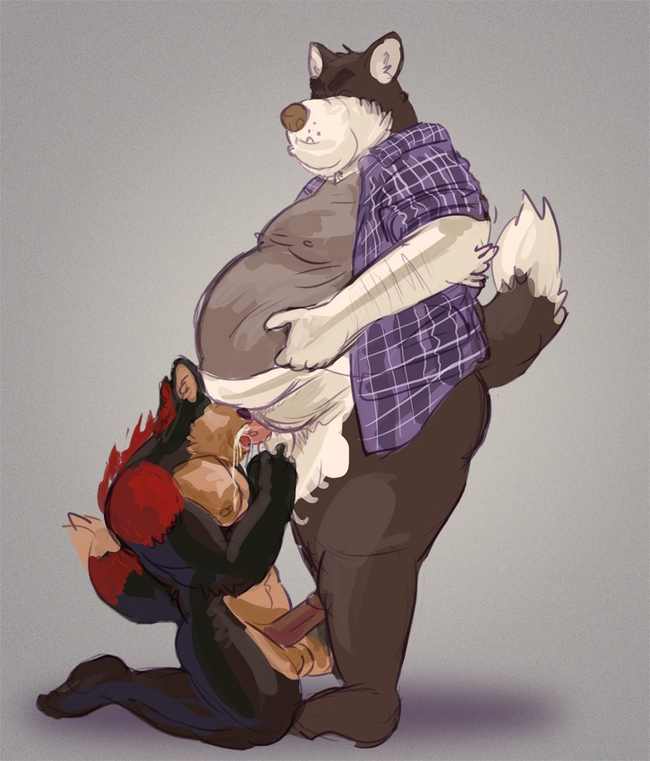 anthro balls belly belly_on_head belly_overhang bodily_fluids buried_penis canid canine canis cum cum_in_mouth cum_inside duo e621 ejaculation erection fellatio fur genital_fluids genitals kneeling male male/male male_penetrated male_penetrating male_penetrating_male mammal moobs mythological_canine mythological_creature mythology obese obese_anthro obese_male oral oral_penetration orgasm overhang overweight overweight_anthro overweight_male penetration penile penis sex tcw werecanid werecanine werecreature werewolf wolf