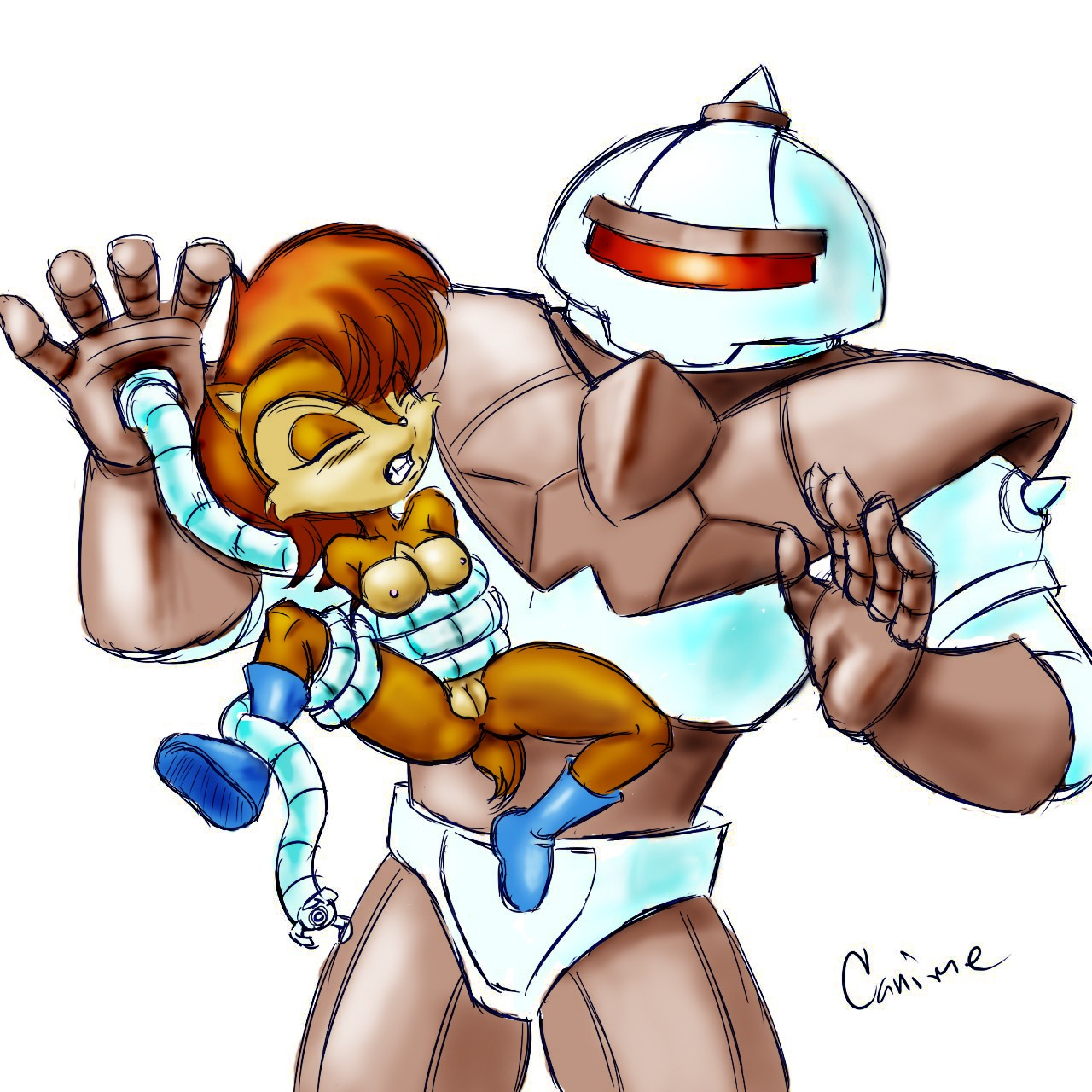 anthro archie_comics bondage breasts canime female furry mobian_(species) no_humans pussy red_hair rodent rule34 sally_acorn sega sonic_(series) sonic_satam sonic_the_hedgehog_(archie) sonic_the_hedgehog_(comics) sonic_the_hedgehog_(series) swatbot tagme vagina
