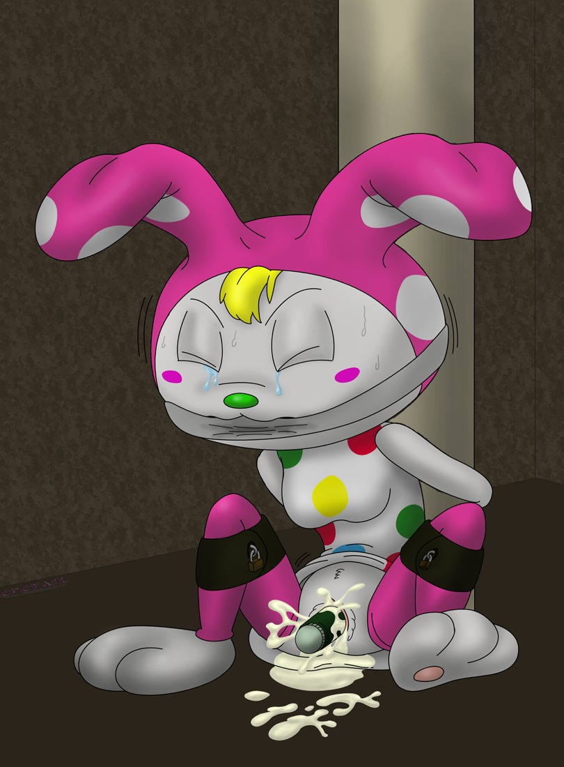 animal_crossing anthro bondage bunny chrissy_(animal_crossing) closed_eyes cpctail female forced fur furry gag lagomorph leporid nintendo pawpads paws rabbit rule34 solo tagme tears white_fur