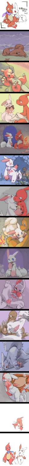absurd_res anthro blush blush_lines bodily_fluids cave censor_removal_edit charmeleon comic cum cum_in_vagina cum_inside duo e621 erection fellatio female fire generation_1_pokemon generation_3_pokemon genital_fluids genitals hi_res japanese_text kemono long_image male male/female mostly_nude nintendo nude one_page_comic oral oral_penetration penetration penile penis pizademokttero pokemon pokemon_(species) pokemon_mystery_dungeon raining sex solo spike_chunsoft sweat tail tall_image text third-party_edit translated vaginal vaginal_penetration zangoose