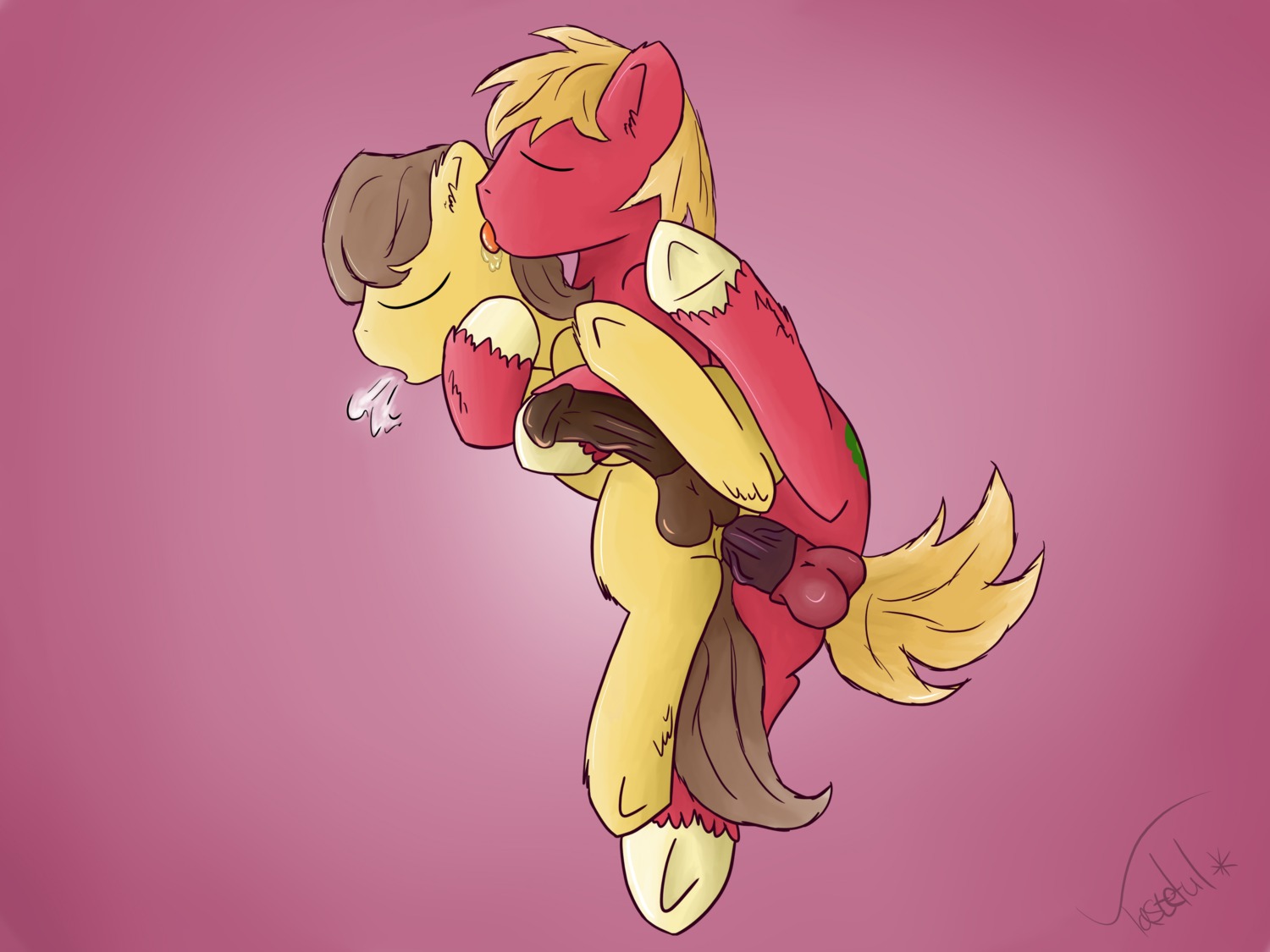 2013 4:3 absurd_res anal anal_penetration animal_genitalia animal_penis anus balls big_macintosh_(mlp) blonde_hair brown_hair caramel_(mlp) cutie_mark duo e621 earth_pony equid equine equine_genitalia equine_penis erection eyes_closed feral feral_on_feral feral_penetrated feral_penetrating feral_penetrating_feral friendship_is_magic from_behind_position fur genitals hair hasbro hi_res hooves horse licking male male/male male_penetrated male_penetrating male_penetrating_male mammal my_little_pony penetration penile penile_penetration penis penis_in_ass pink_background pony red_body red_fur sex signature simple_background tail tasteful-clopper tongue tongue_out yellow_body yellow_fur