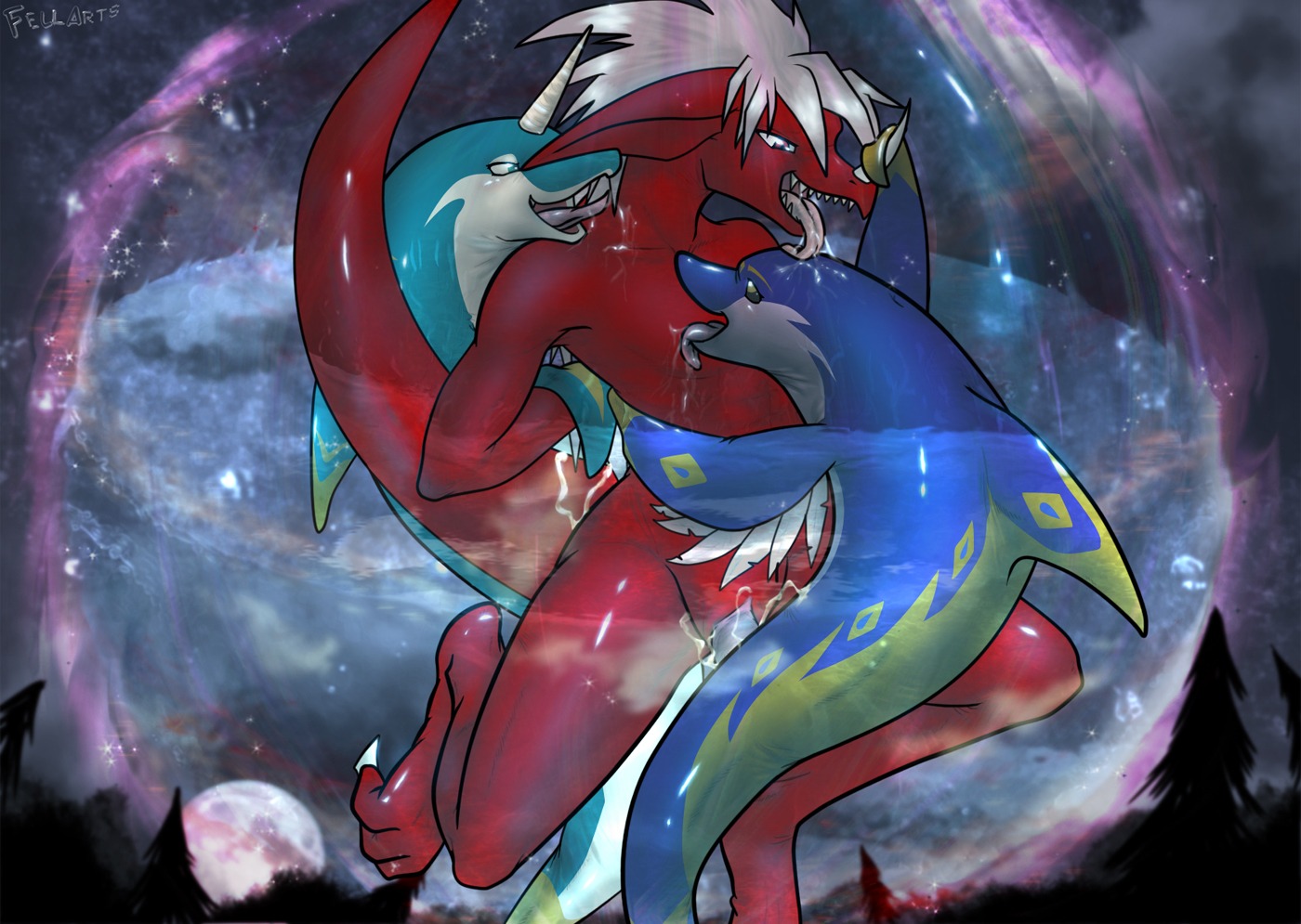 2009 anal anal_sex cetacean chest_lick cuntboy dolphin double_penetration dragon fellarts feral from_behind horns intersex licking male marine nipple_lick nude penetration penis plump_labia pussy rule34 scalie sex threesome tongue underwater vaginal_penetration