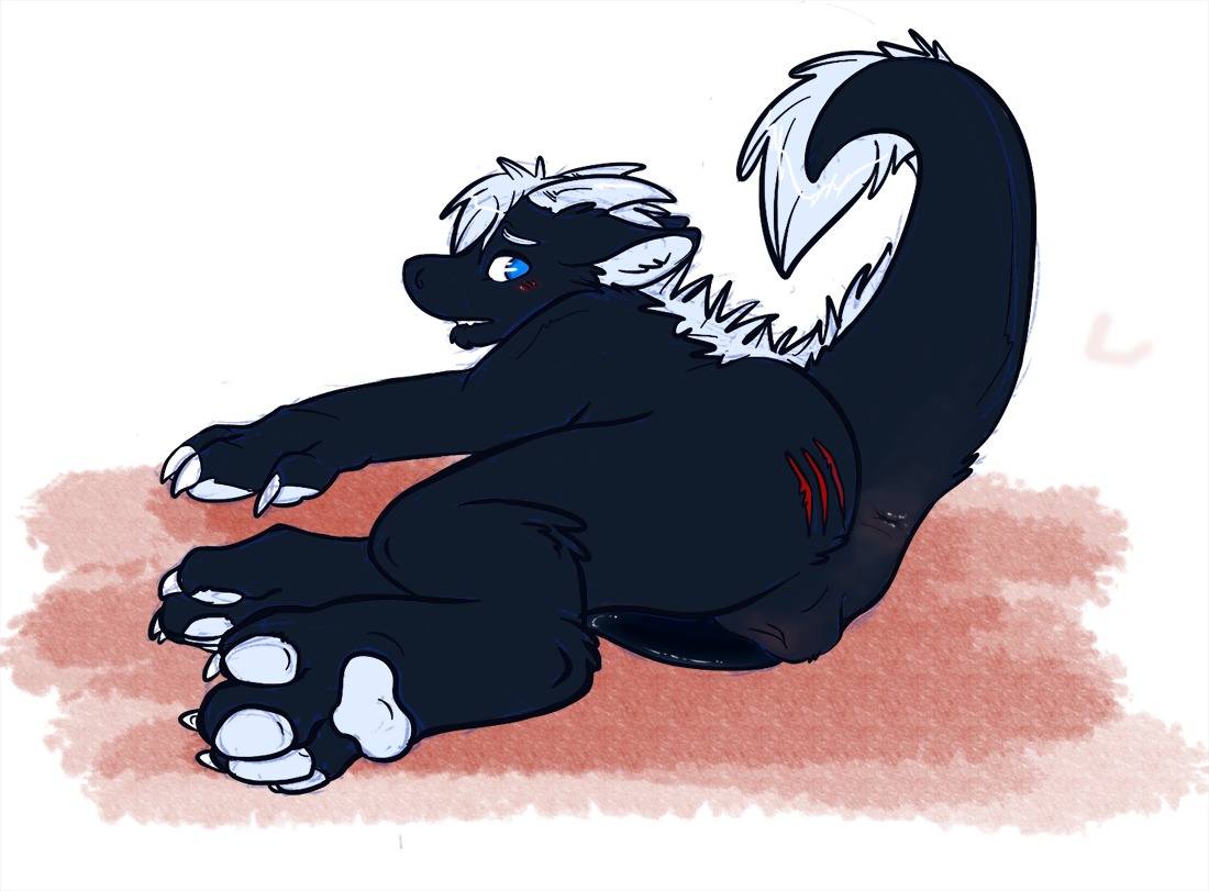 anus backsack balls butt dragon e621 fur furred_dragon furred_scalie genitals looking_back male mythological_creature mythological_scalie mythology pawpads paws presenting raised_tail scalie solo submissive svarog tail